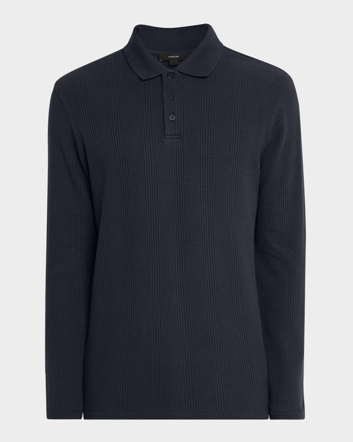Vince Men 's Long-Sleeve Textured Polo Shirt
