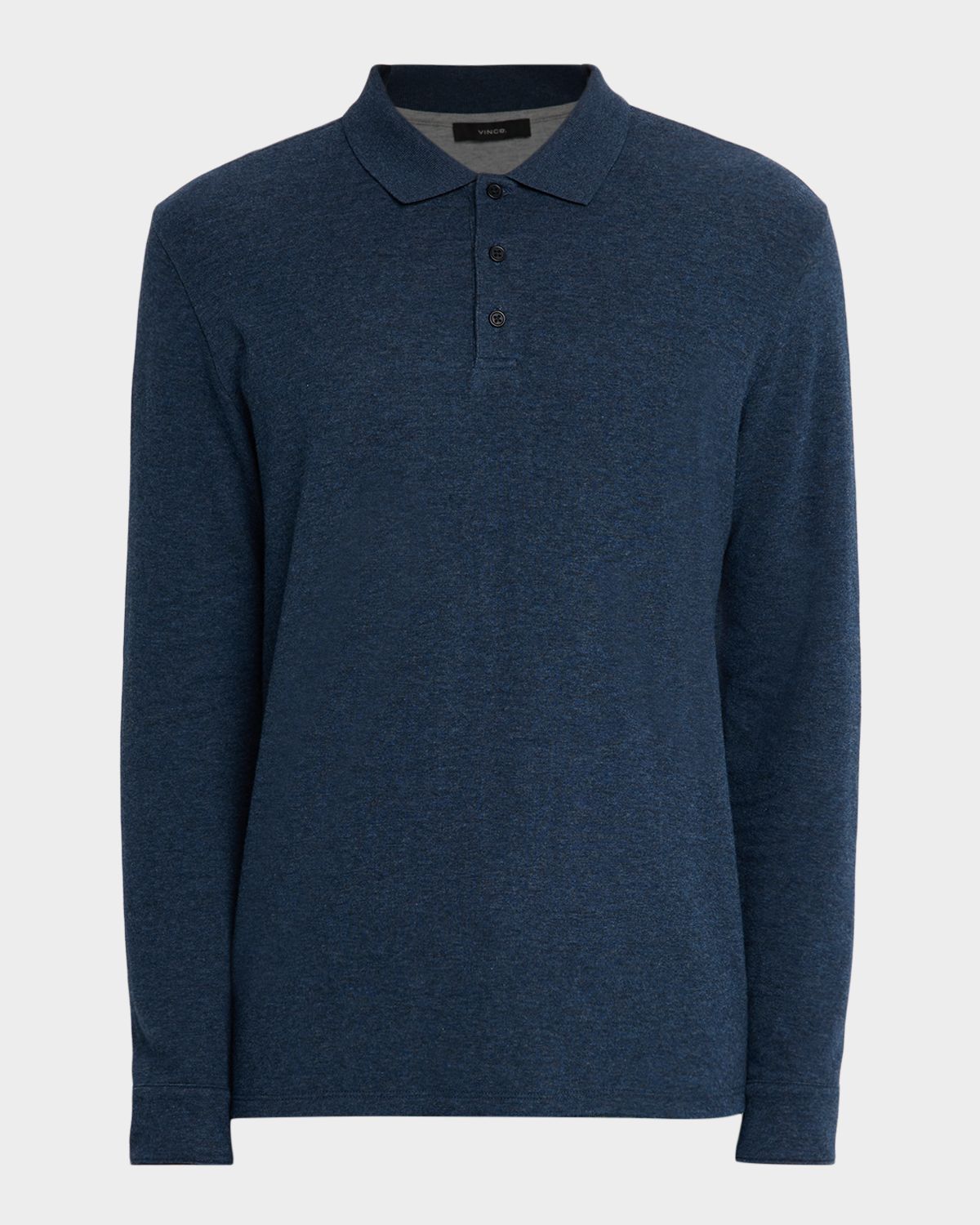 Vince Men 's Heathered Long-Sleeve Polo Shirt