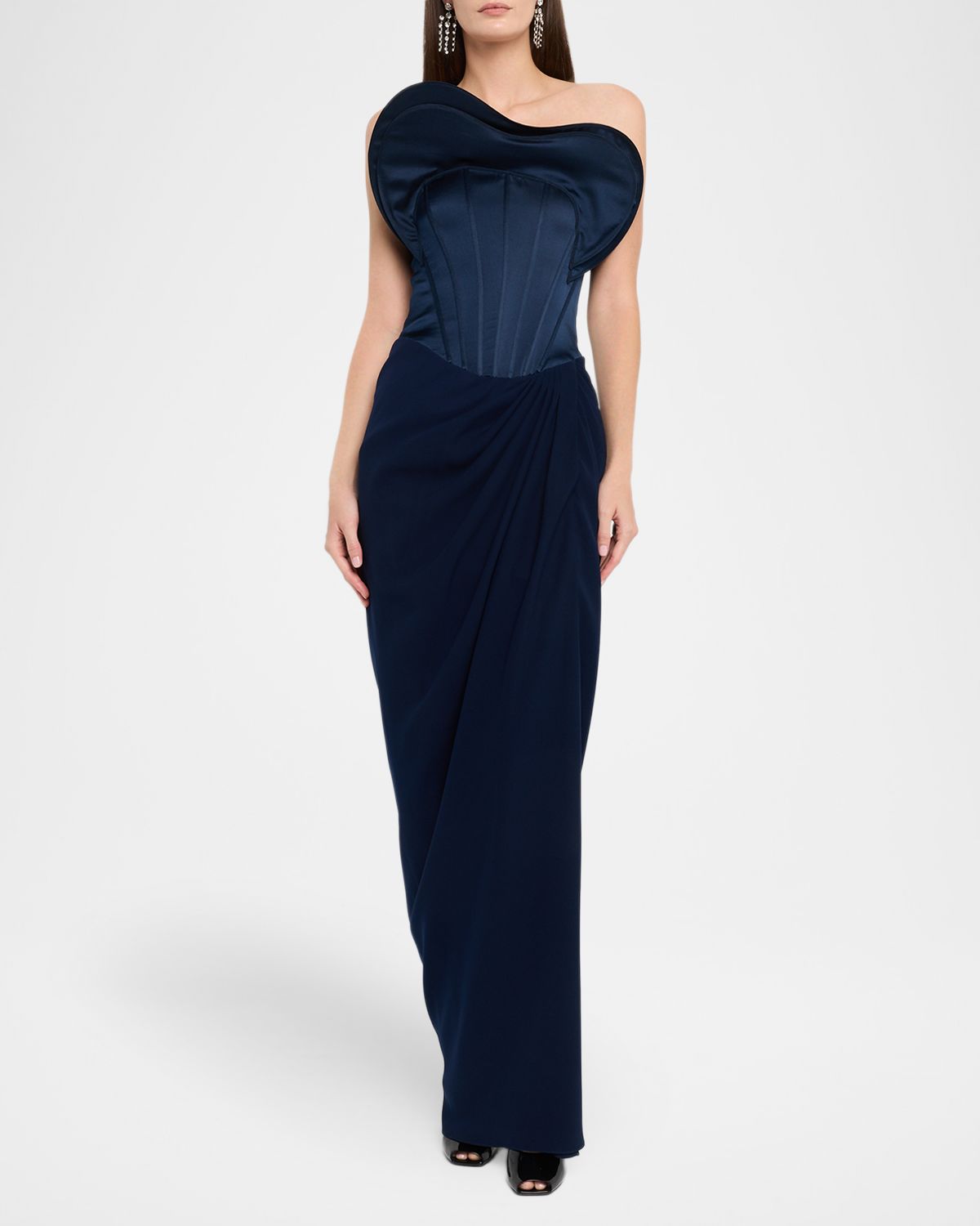 Gaurav Gupta Sculptural Ruffled Strapless Corset Gown