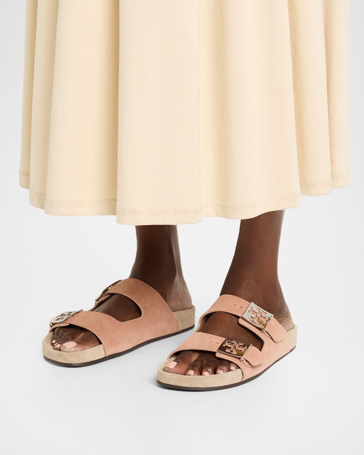 Tory Burch Mellow Suede Dual-Buckle Slide Sandals | Thumbnail 6 Tory Burch Mellow Suede Dual-Buckle Slide Sandals | Thumbnail 6