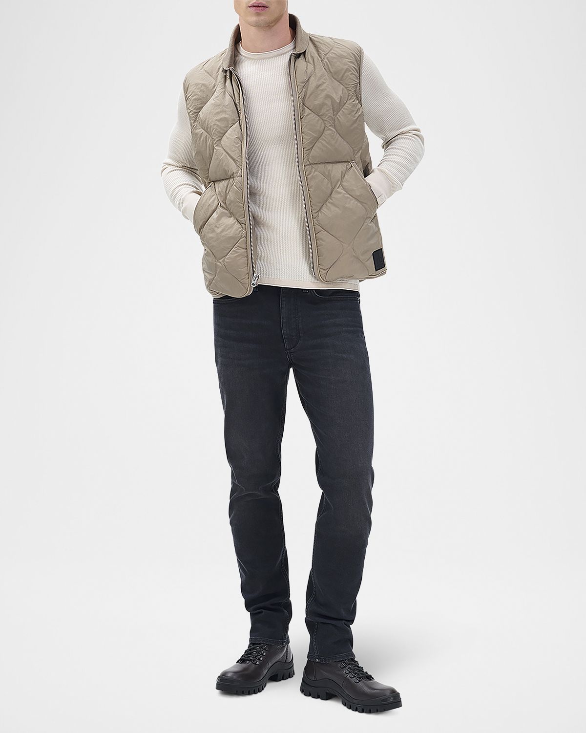 Rag & Bone Men 's Gregory Slim-Fit Waffle Knit Crewneck Sweater