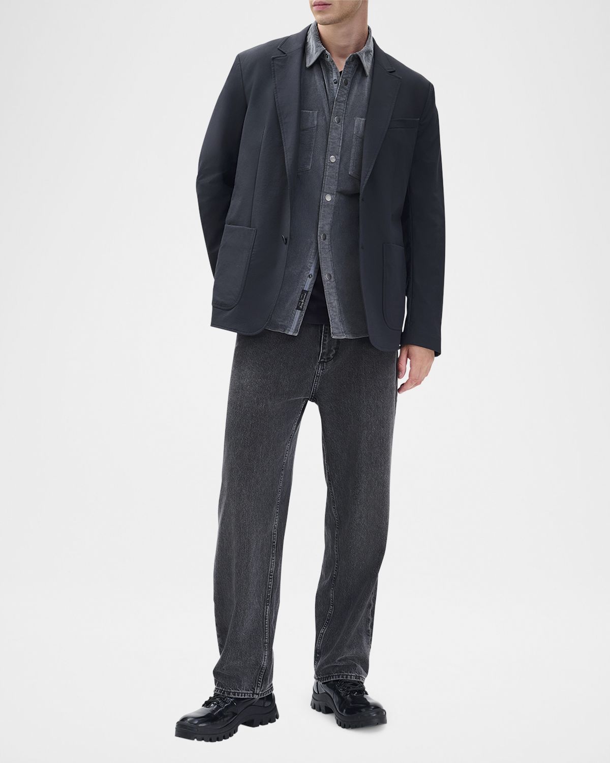 Rag & Bone Men 's Corduroy CPO Snap-Front Overshirt