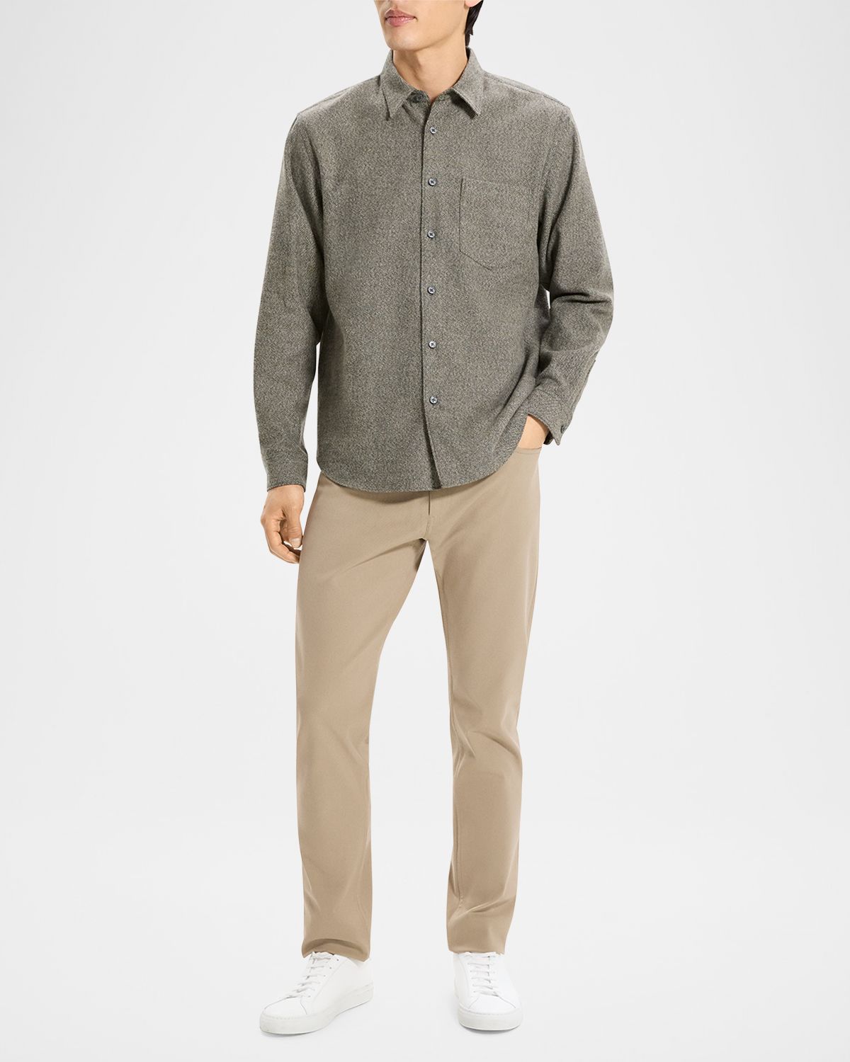 Theory Men 's Weekend Cotton Flannel Button-Down Shirt