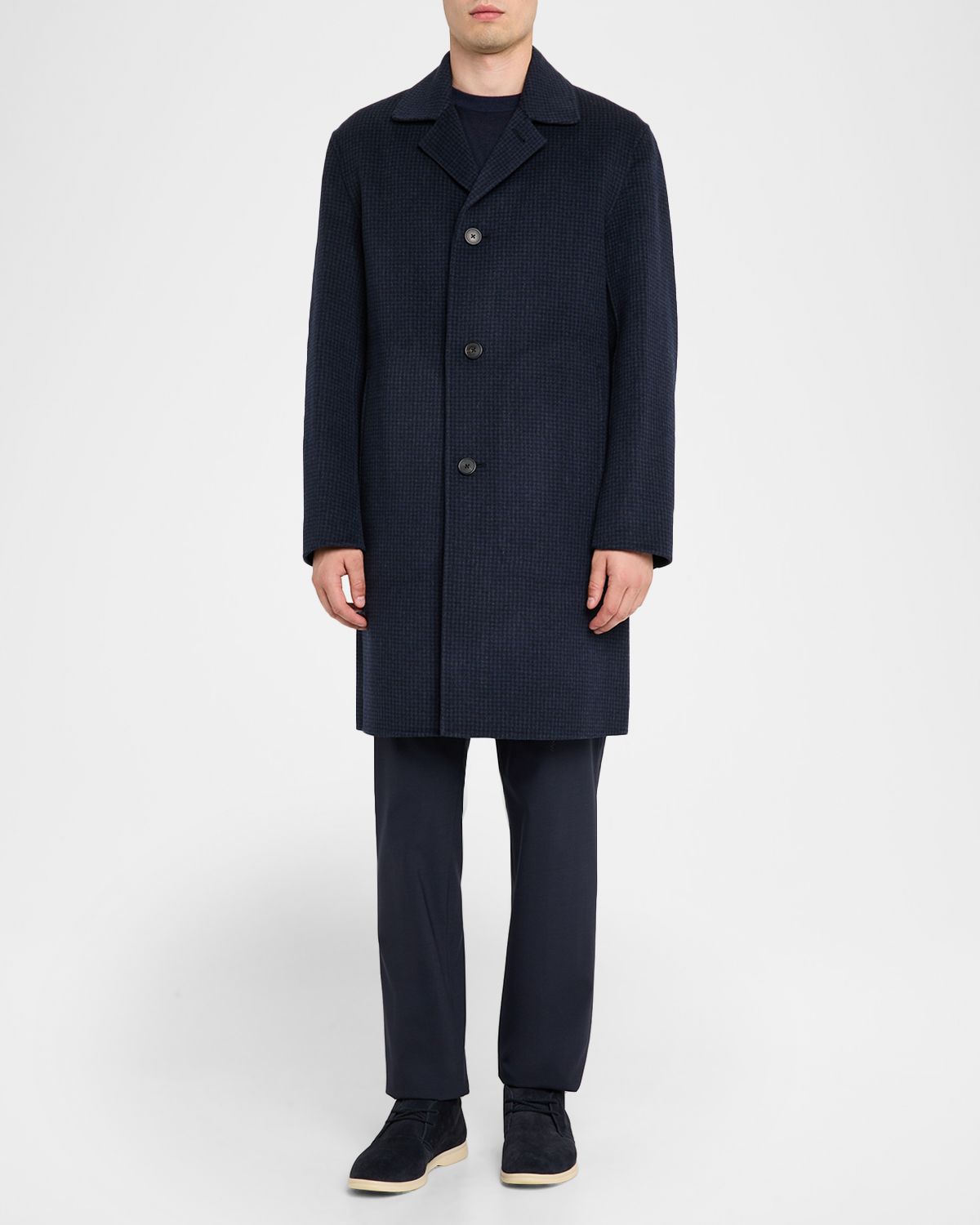 Theory Men 's Modern Mini Check Single-Breasted Coat
