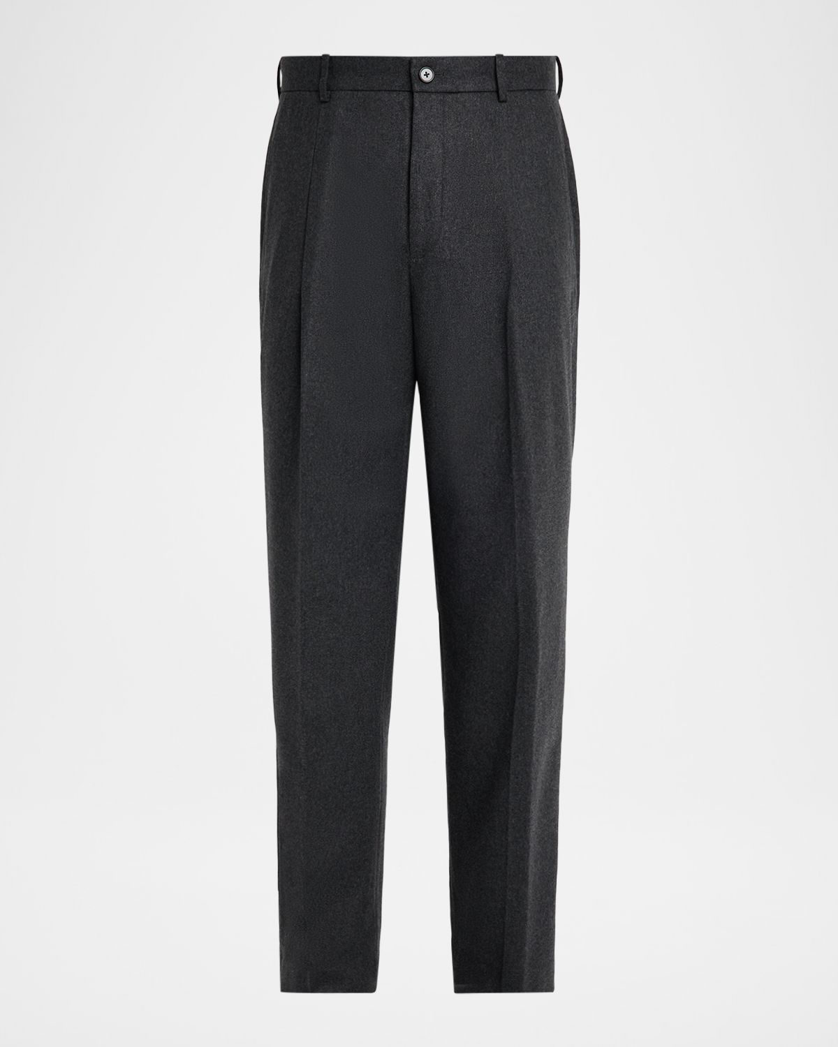 Theory Men 's Cashmere Flannel Relaxed-Fit Pleated Trousers