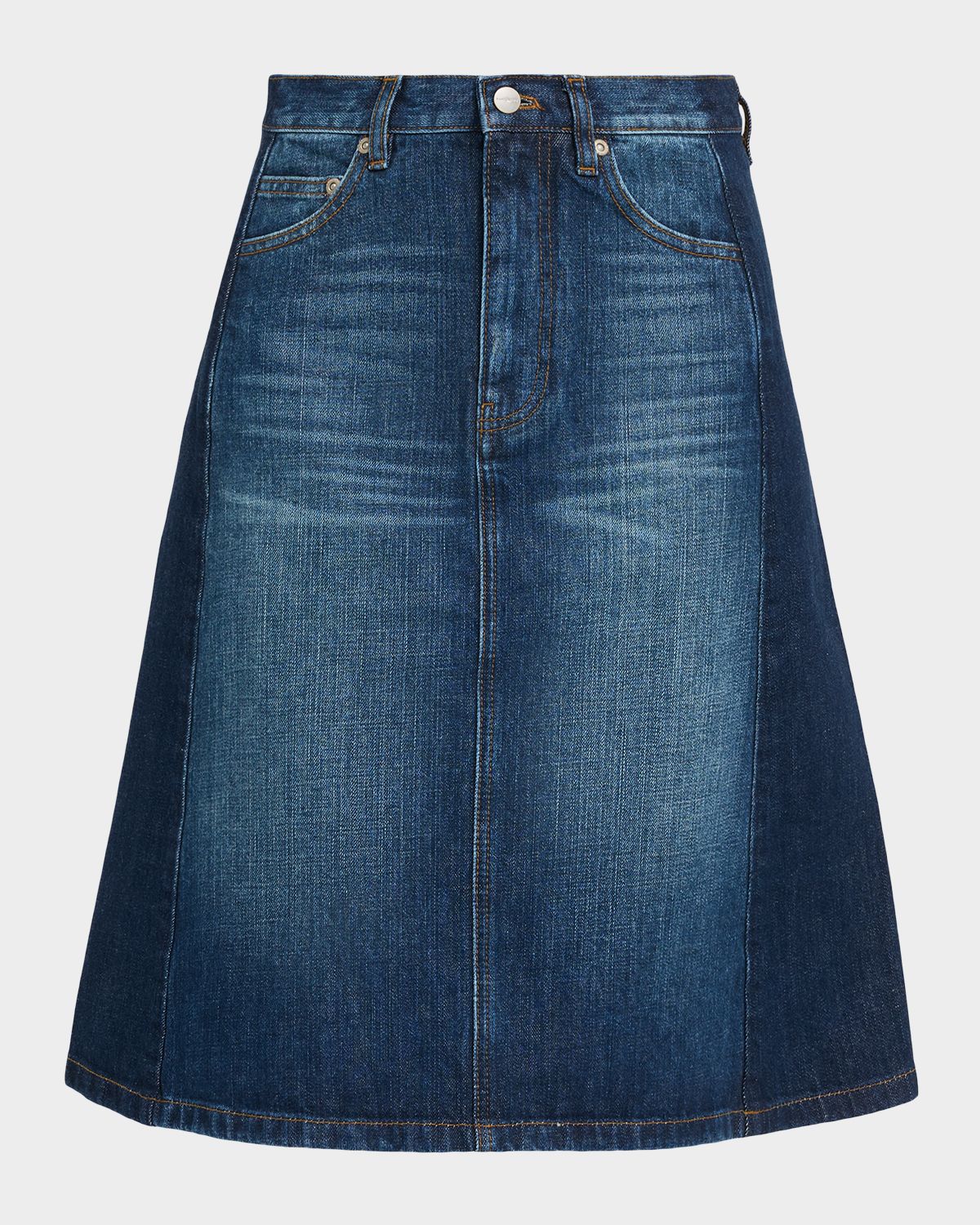 Marc Jacobs Two-Tone Denim Midi Skirt | Thumbnail 6 Marc Jacobs Two-Tone Denim Midi Skirt | Thumbnail 6