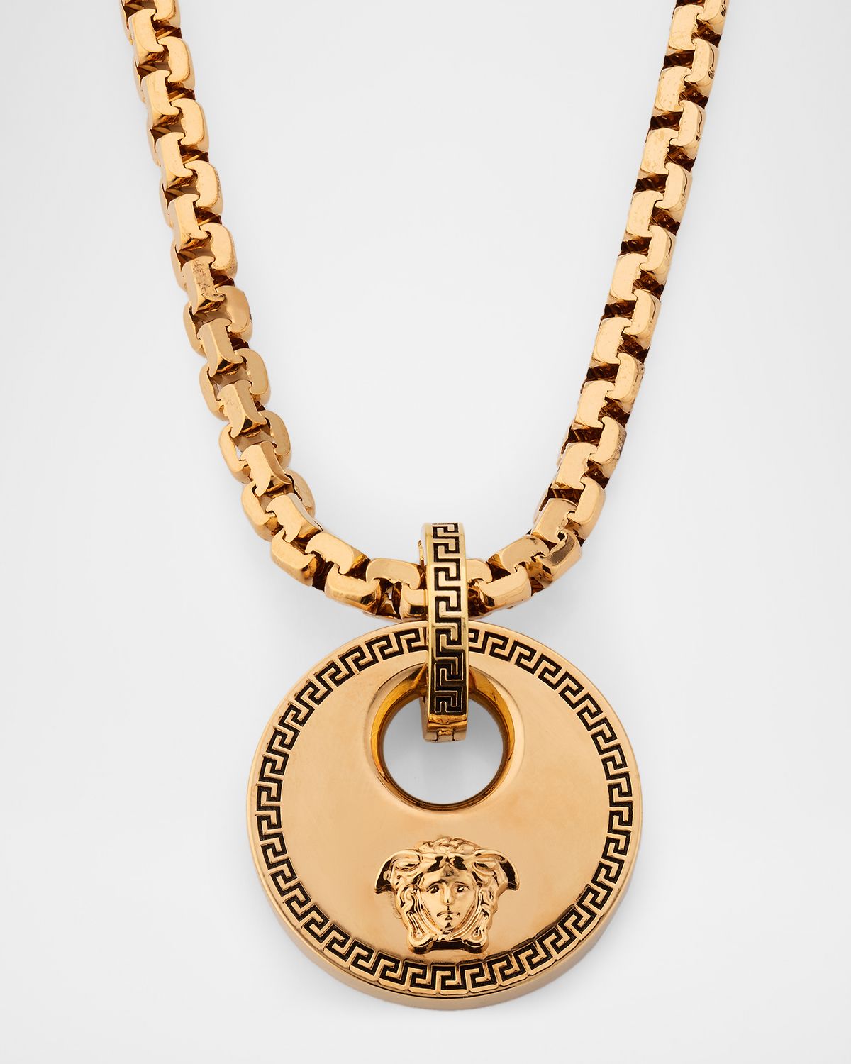 Versace Men 's Medusa Coin Pendant Necklace