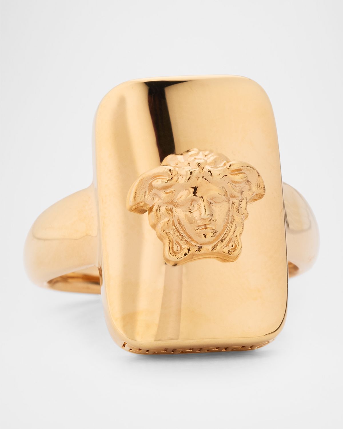 Versace Men 's Medusa Rectangular Signet Ring