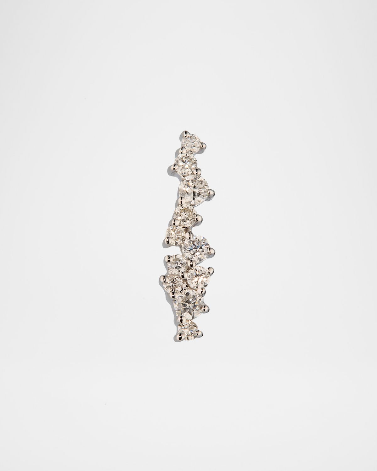 Sydney Evan 14K White Gold Small Cocktail Bar Stud Earring, Single