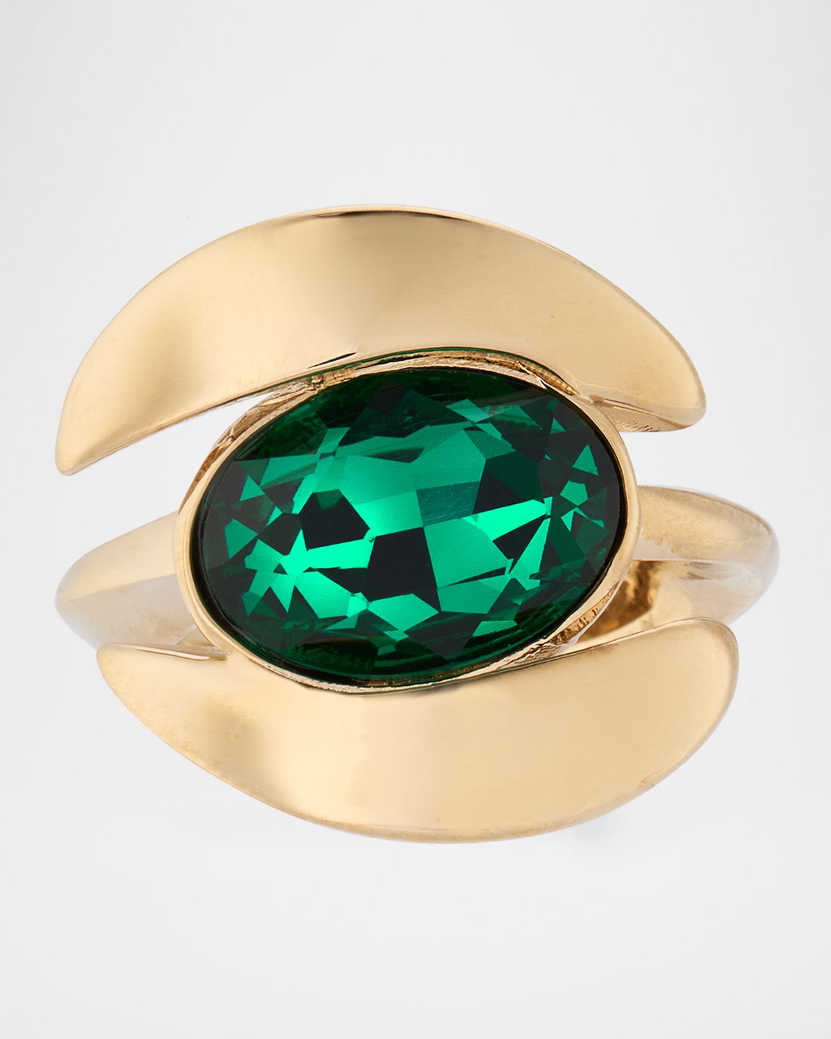 Oscar de la Renta Framed Oval Crystal Ring