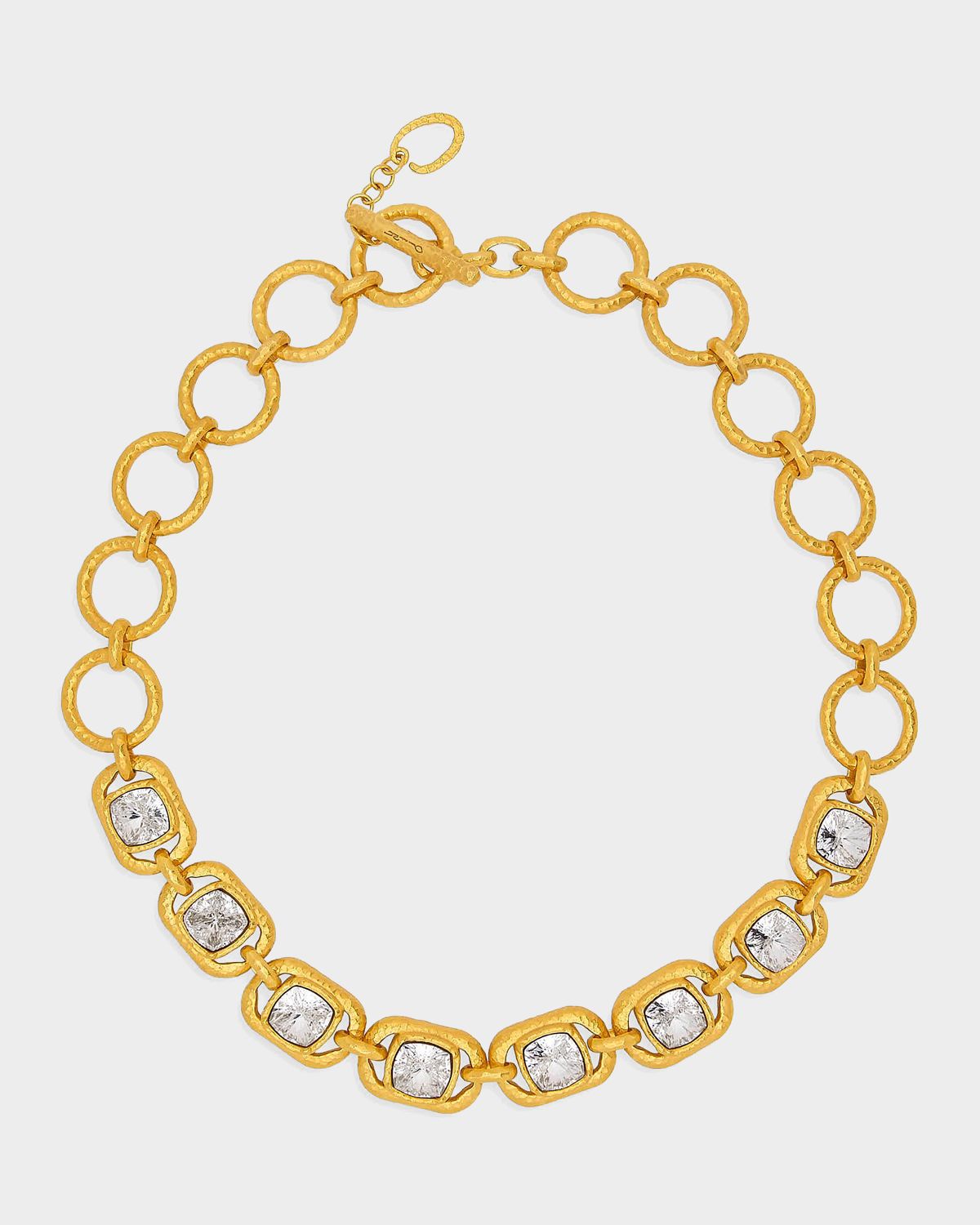 Oscar de la Renta Rectangular Crystal Chain Necklace
