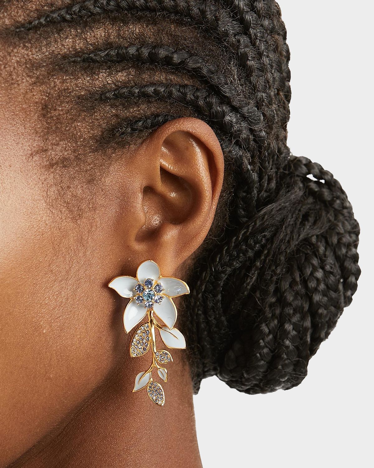 Oscar de la Renta Jasmin Enamel Earrings