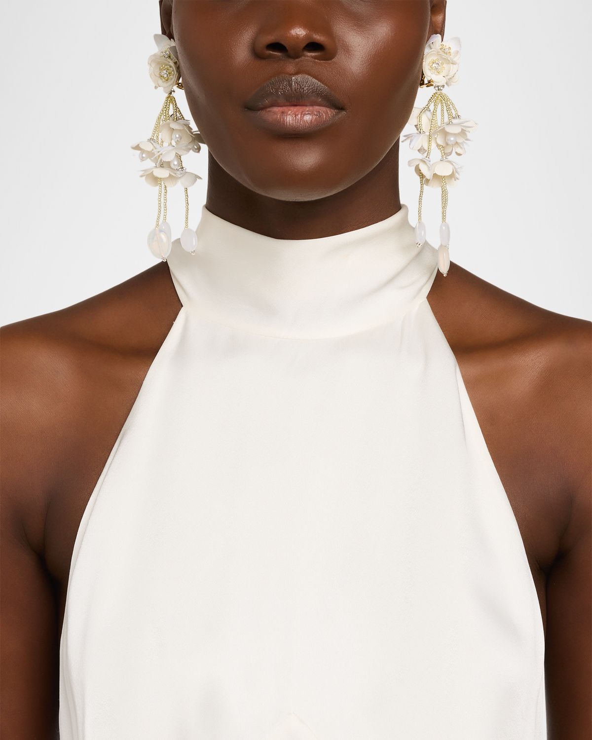 Oscar de la Renta Gradient Flower Drop Earrings
