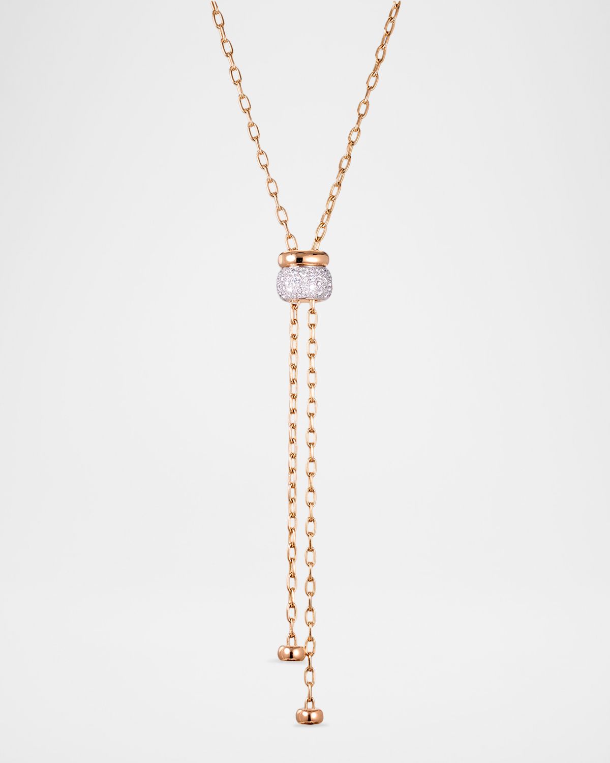 Pomellato Iconica 18K Rose Gold Diamond Lariat Necklace