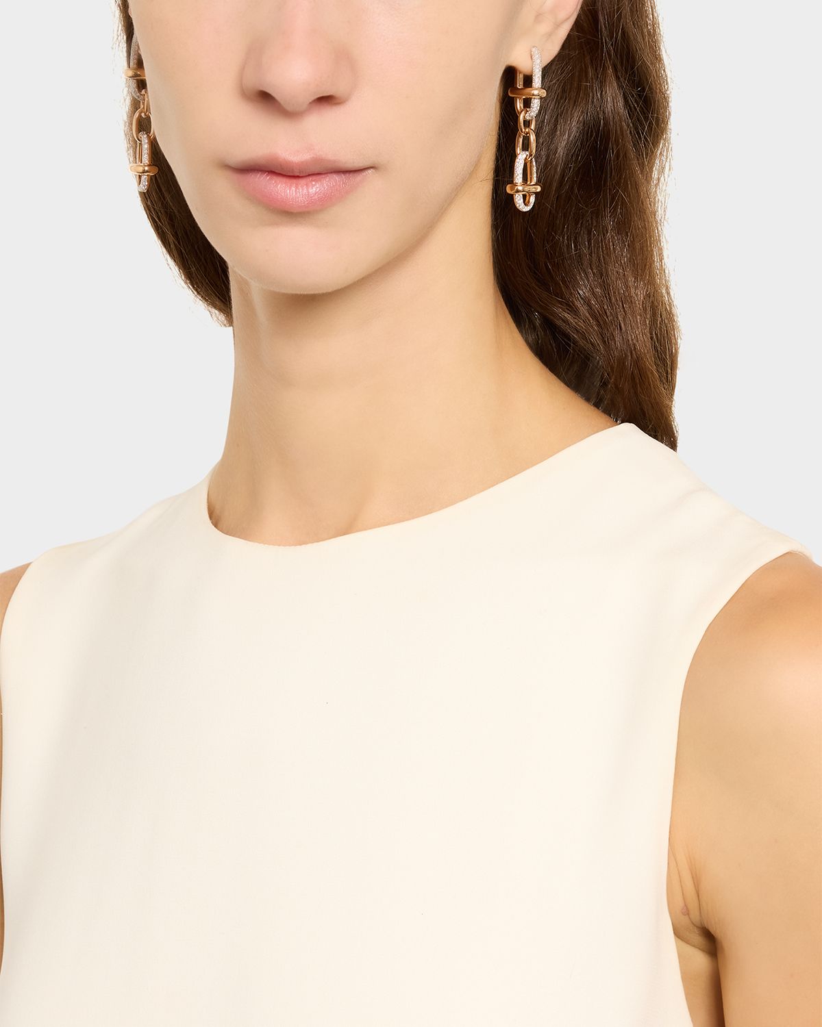 Pomellato Iconica 18K Rose Gold Diamond Link Earrings