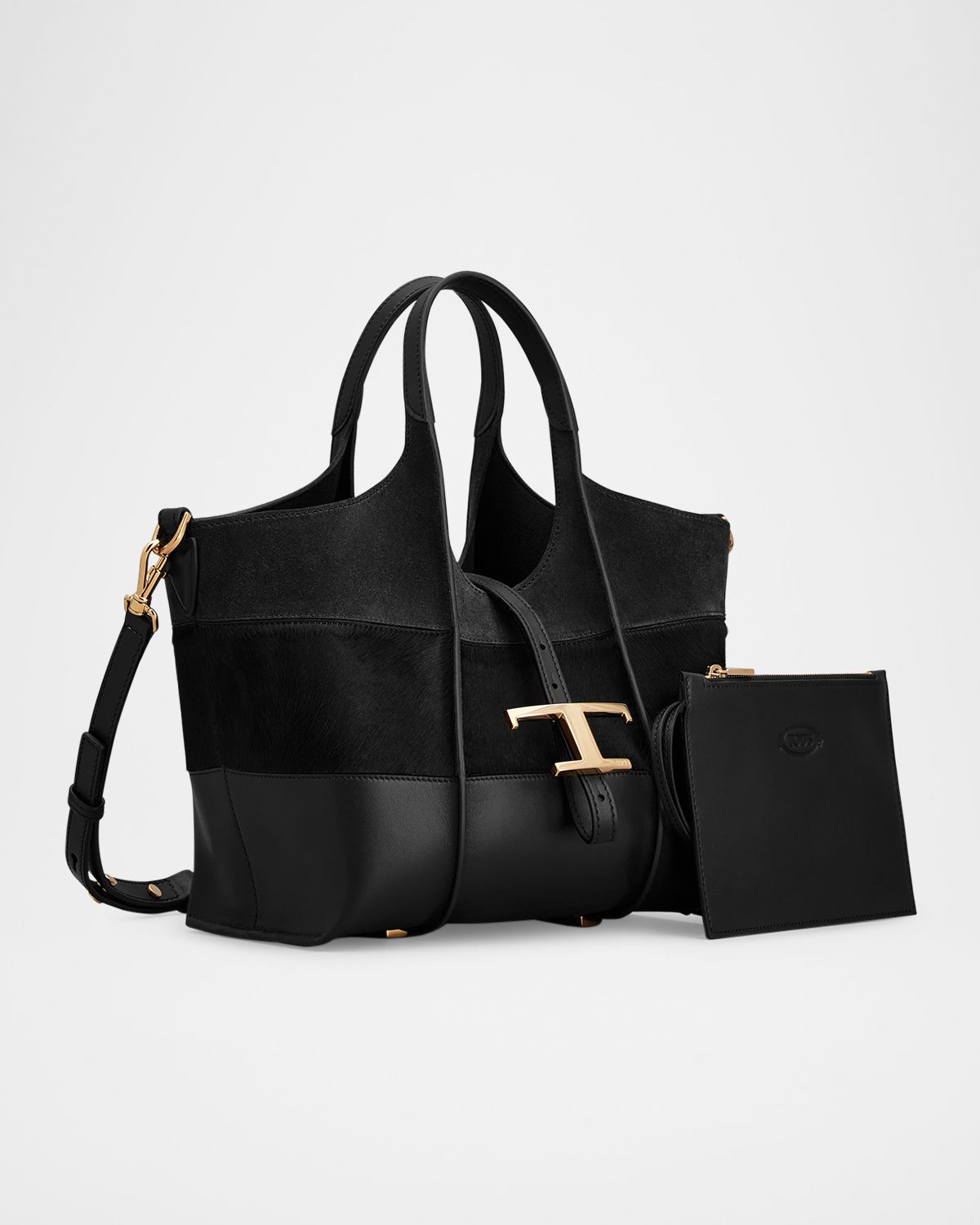 Tod 's Leather & Calf Hair Shopper Tote Bag