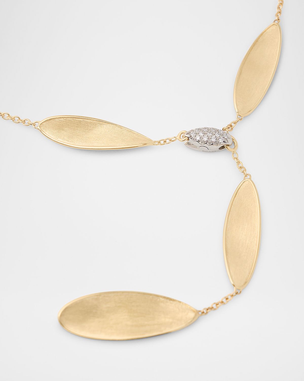 Marco Bicego 18K Gold Lunaria Twist Lariat with Diamond Pave Clasp