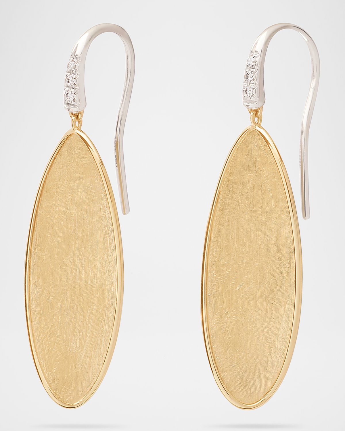 Marco Bicego 18K Gold Lunaria Twist Petal Drop Earrings with Diamonds