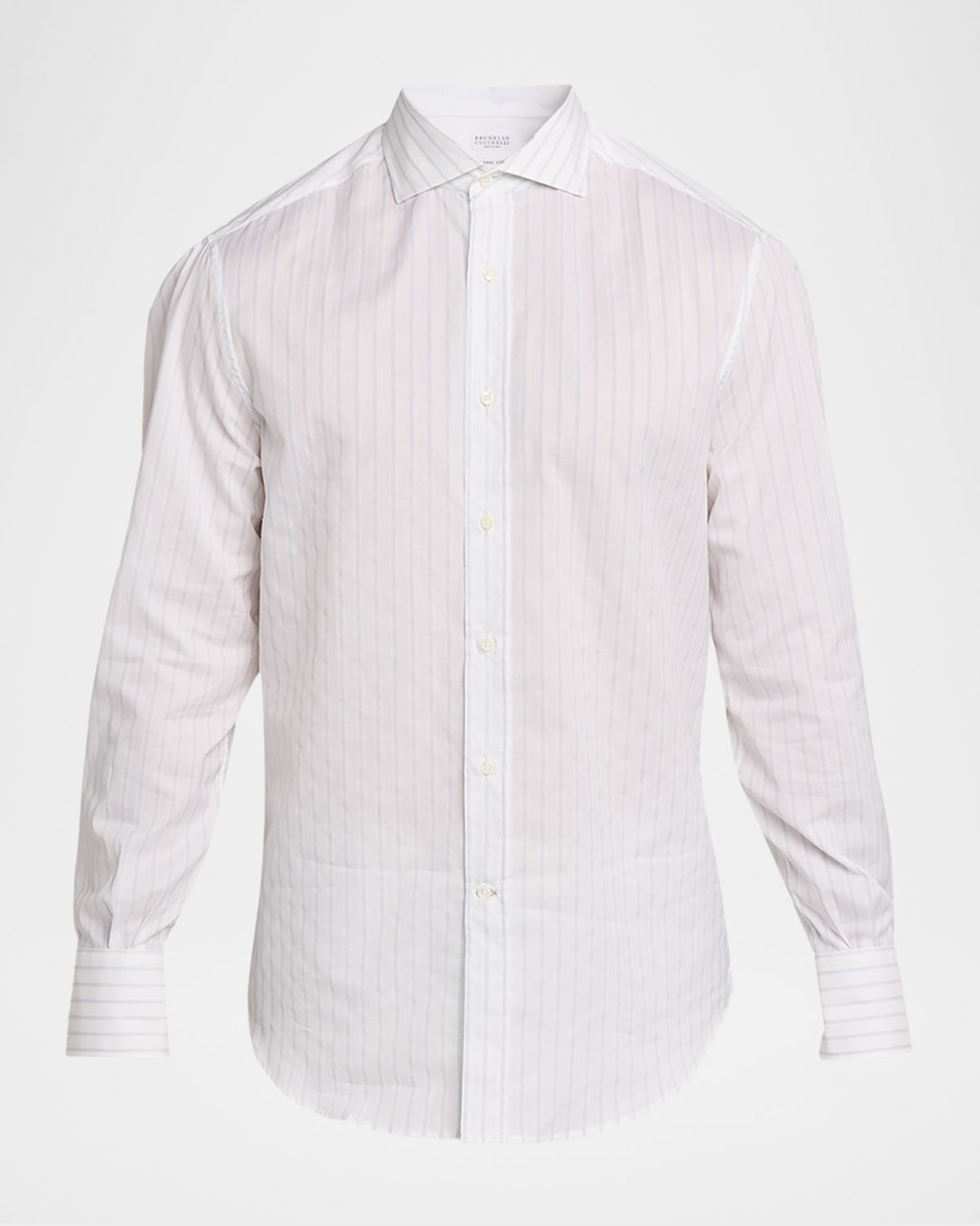 Brunello Cucinelli Men 's Cotton Textured Stripe Spread-Collar Button-Down Shirt
