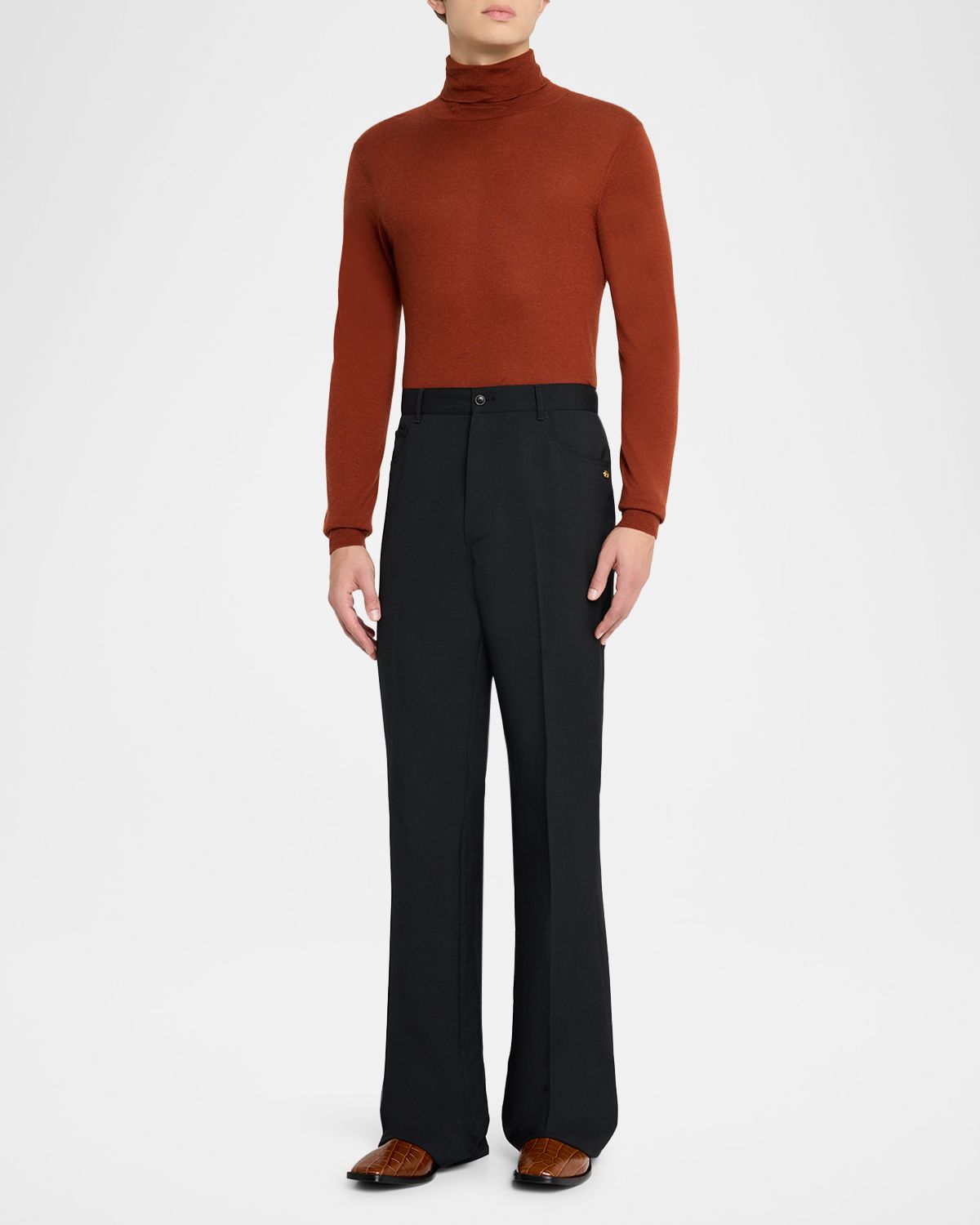 Amiri Men 's Polyester and Wool Bootcut Five-Pocket Pants | Thumbnail 5 Amiri Men 's Polyester and Wool Bootcut Five-Pocket Pants | Thumbnail 5