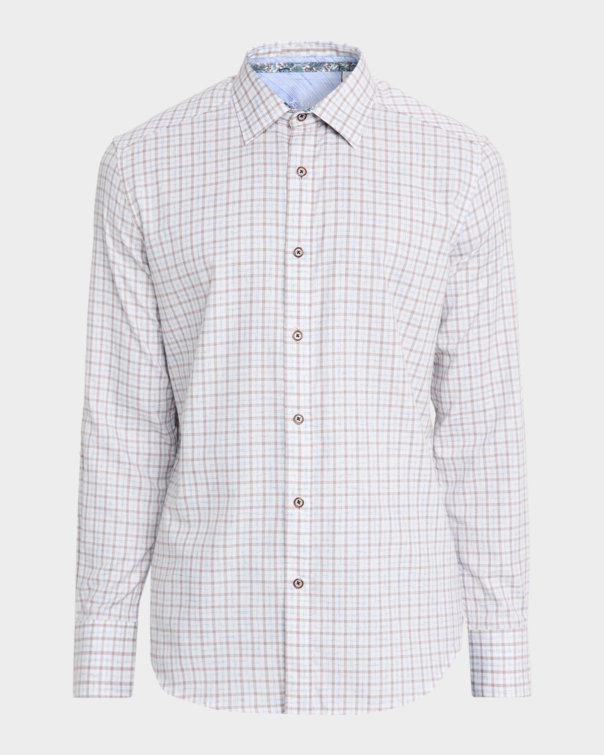Robert Graham Men 's Darrington Mini-Check Cotton Button-Down Shirt | Thumbnail 6