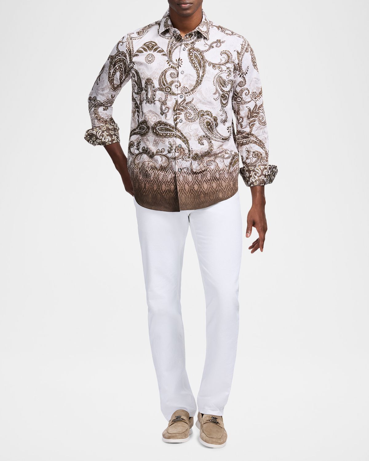 Robert Graham Men 's Wallington Cotton Ombre Paisley Button-Down Shirt | Thumbnail 5