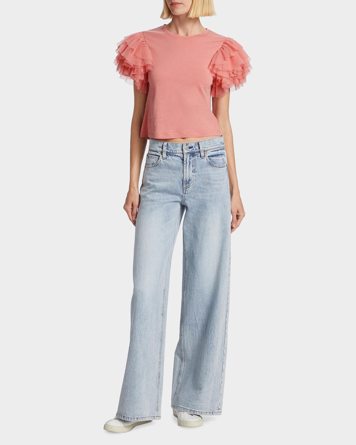 ALICE + OLIVIA Trish Mid-Rise Stretch Baggy Jeans