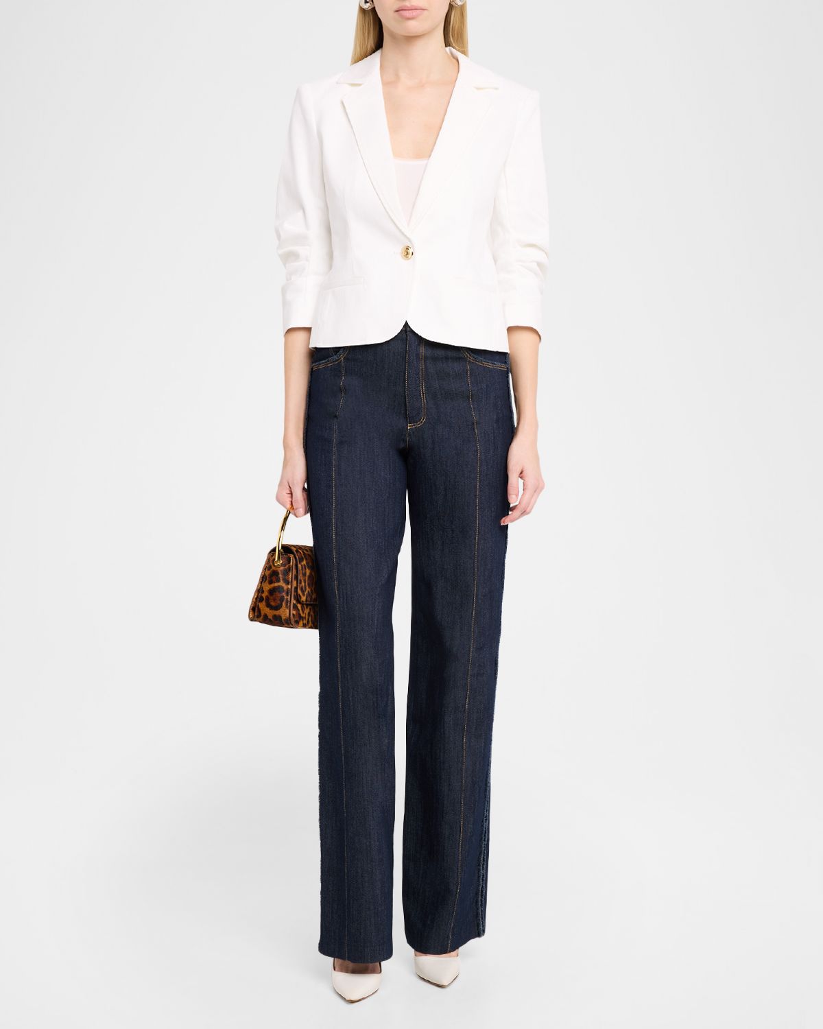 Cinq a Sept Khloe Denim Le Petit Blazer