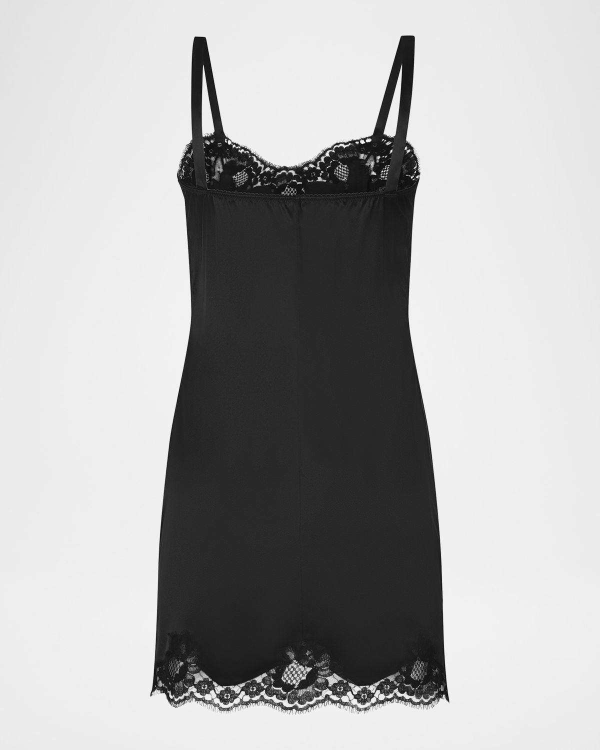 Dolce & Gabbana Lace-Trim Silk Satin Slip