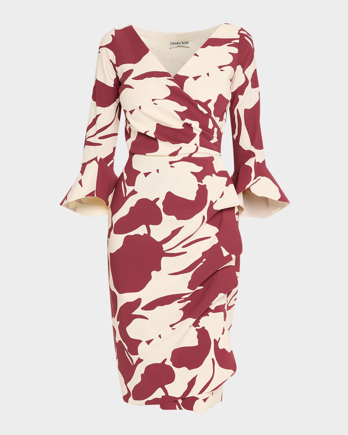 Chiara Boni La Petite Robe Triana Floral-Print Bodycon Ruffle Dress