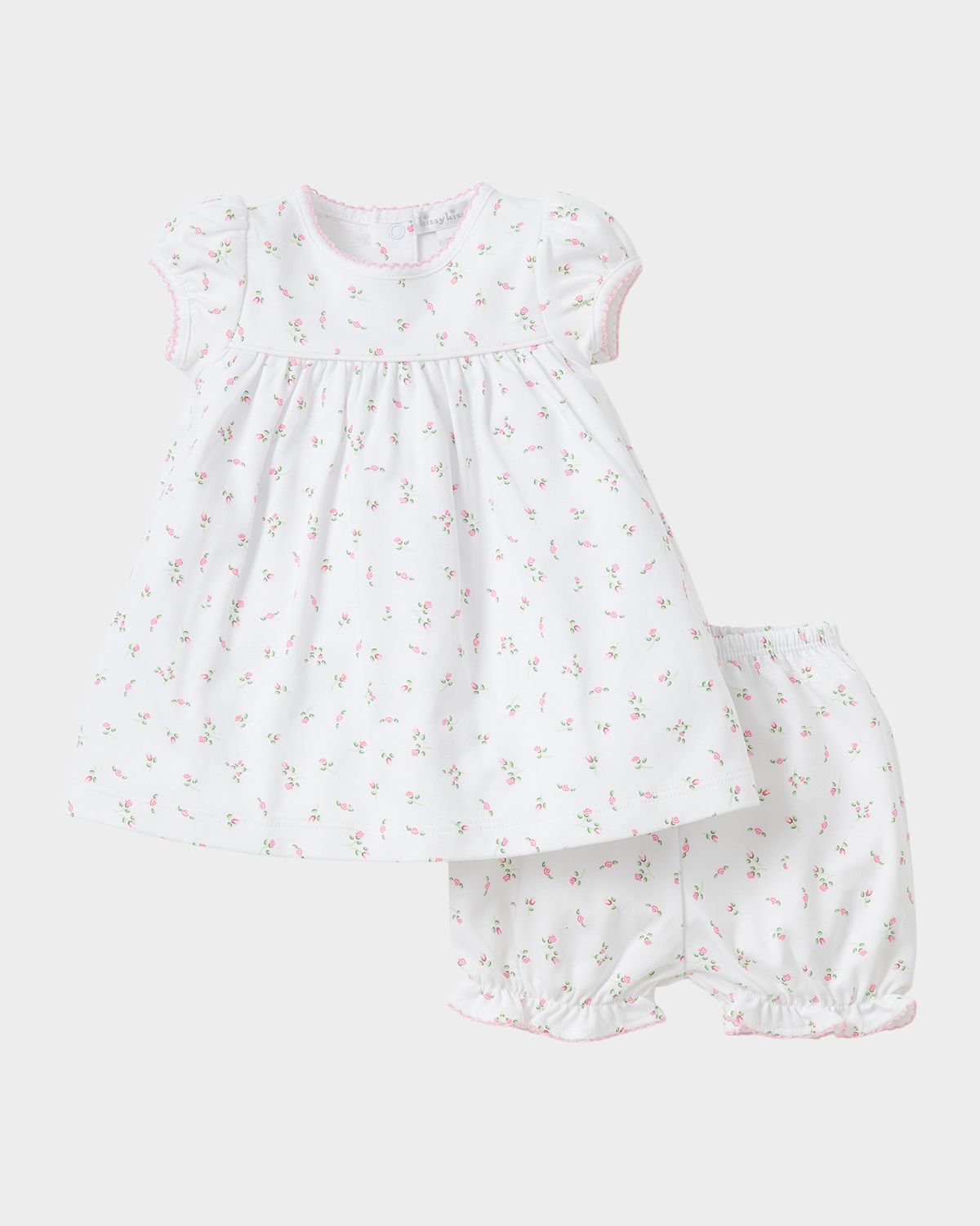 Kissy Kissy Girl 's Garden Roses Dress & Bloomers Set, Size Newborn-18M