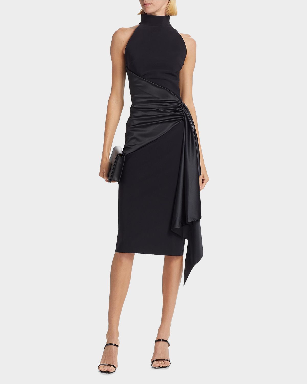 Chiara Boni La Petite Robe Satin Sash Sheath Dress