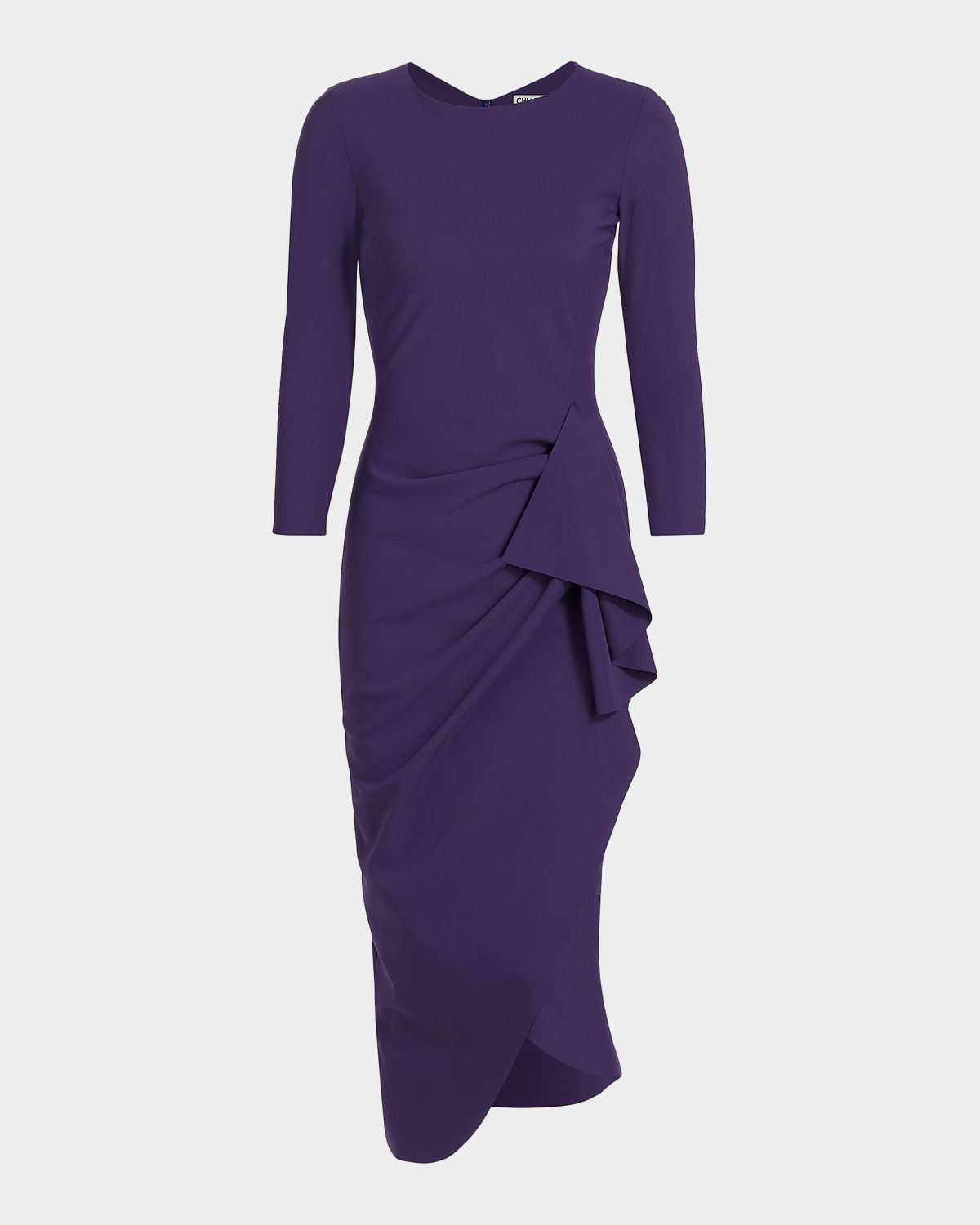 Chiara Boni La Petite Robe Wang Draped High-Low Midi Sheath Dress