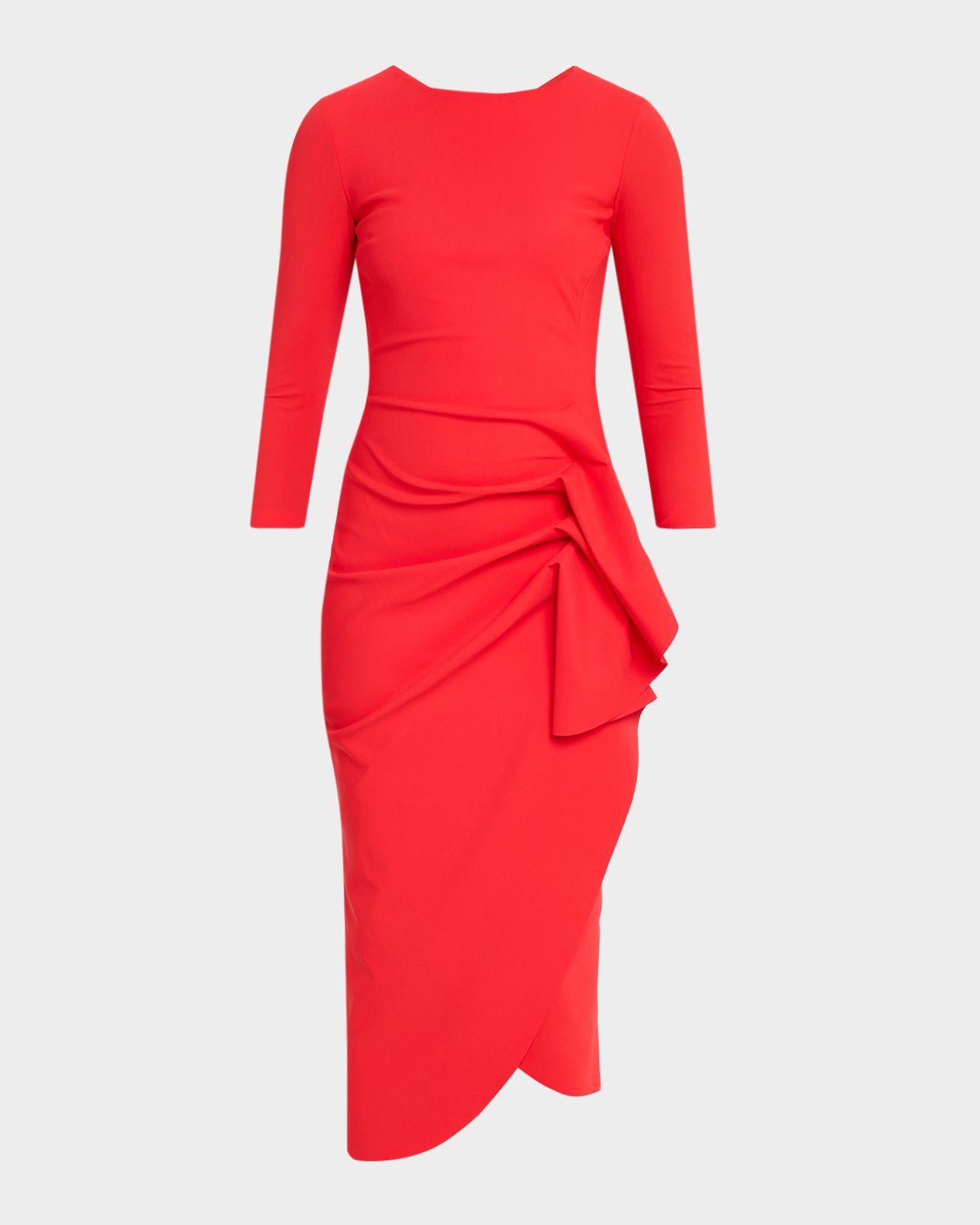 Chiara Boni La Petite Robe Wang Draped High-Low Midi Sheath Dress