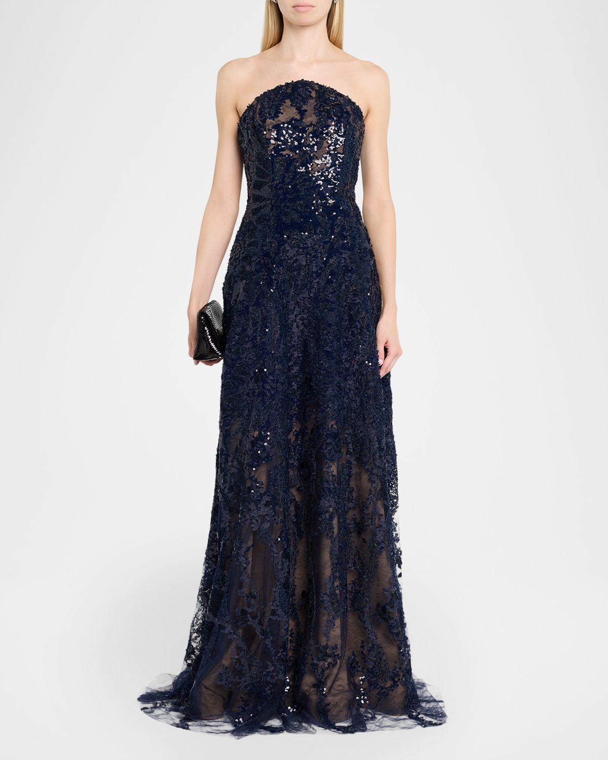 Rene Ruiz Collection Strapless Floral Sequin A-Line Gown | Thumbnail 5 Rene Ruiz Collection Strapless Floral Sequin A-Line Gown | Thumbnail 5