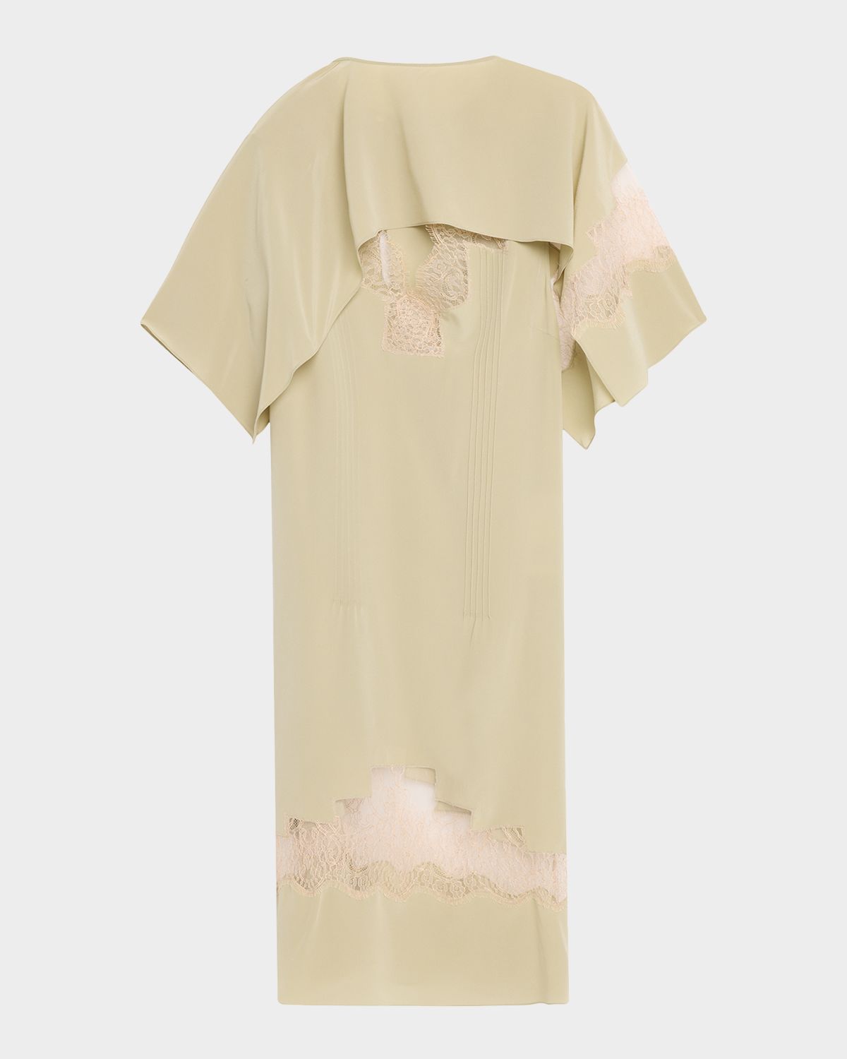 Ferragamo Lace-Inset Envers Silk Capelet Midi Dress | Thumbnail 6 Ferragamo Lace-Inset Envers Silk Capelet Midi Dress | Thumbnail 6