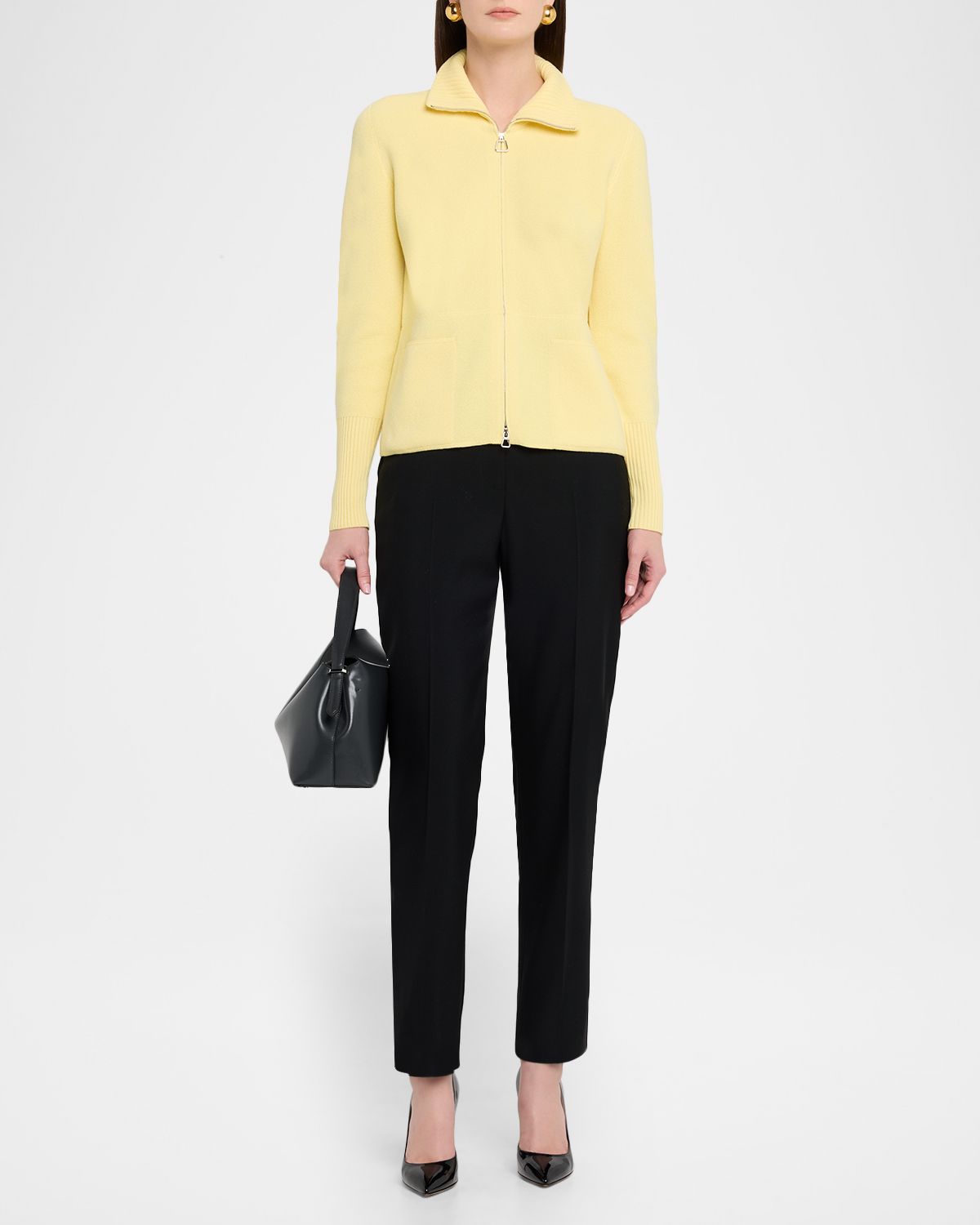 Akris Cashmere Pique Knit Cardigan Sweater
