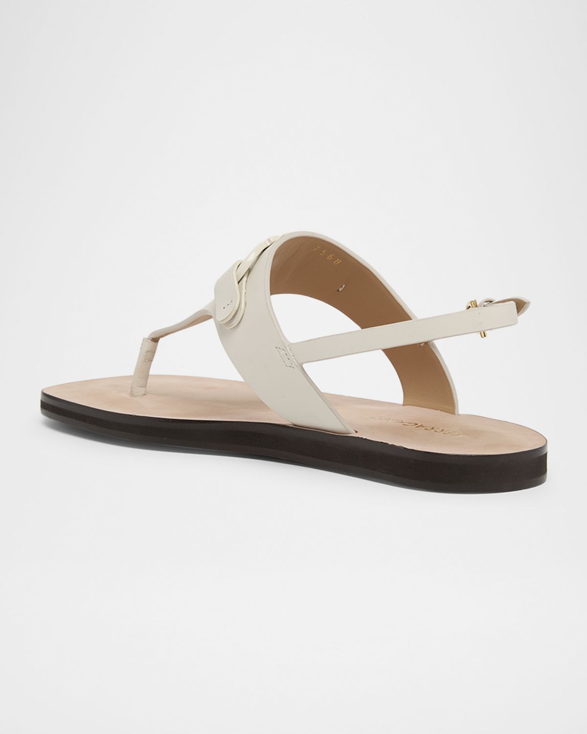 Ferragamo Siriana Gancio Leather Thong Sandals