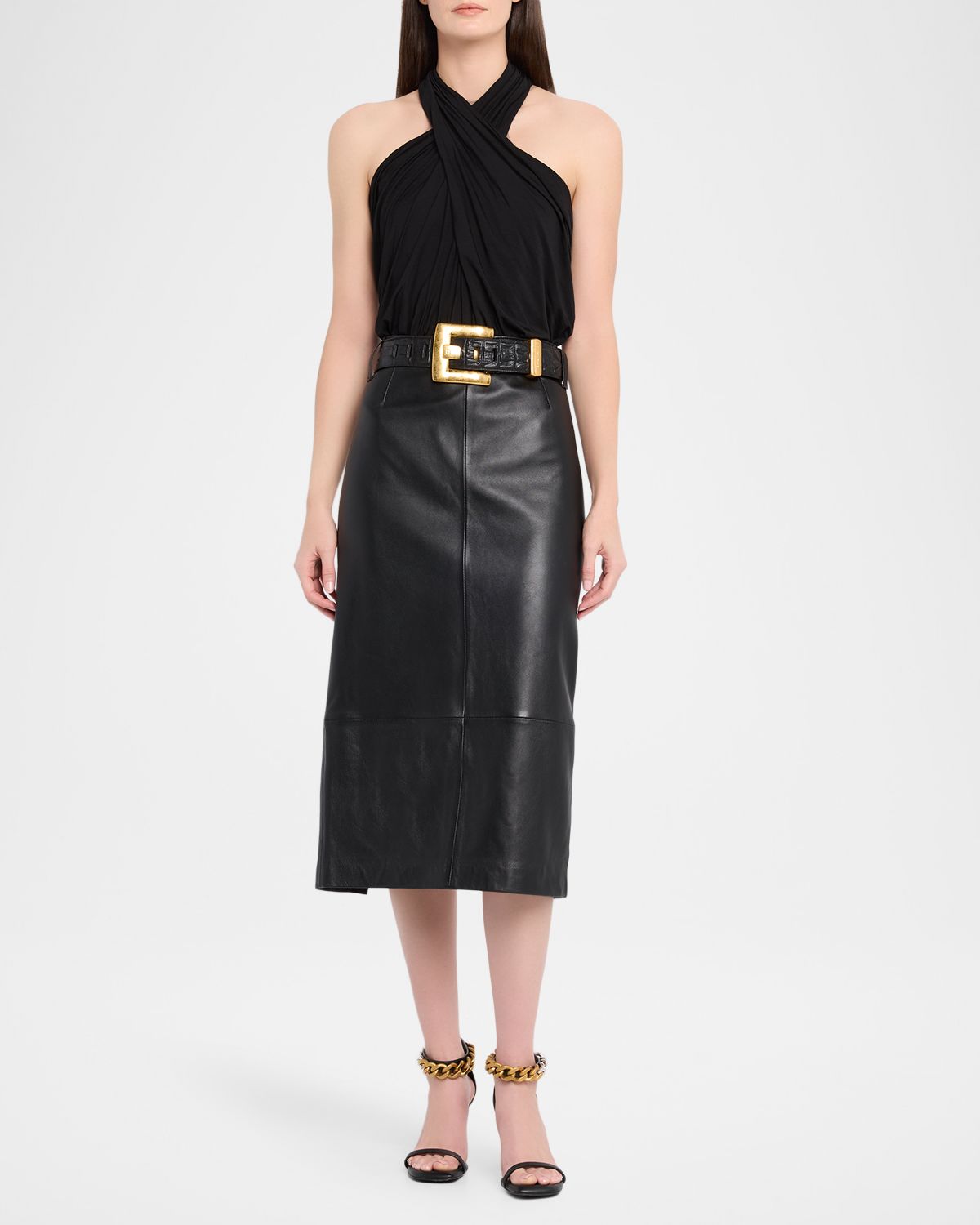 Balmain Crossover Halter Bodysuit
