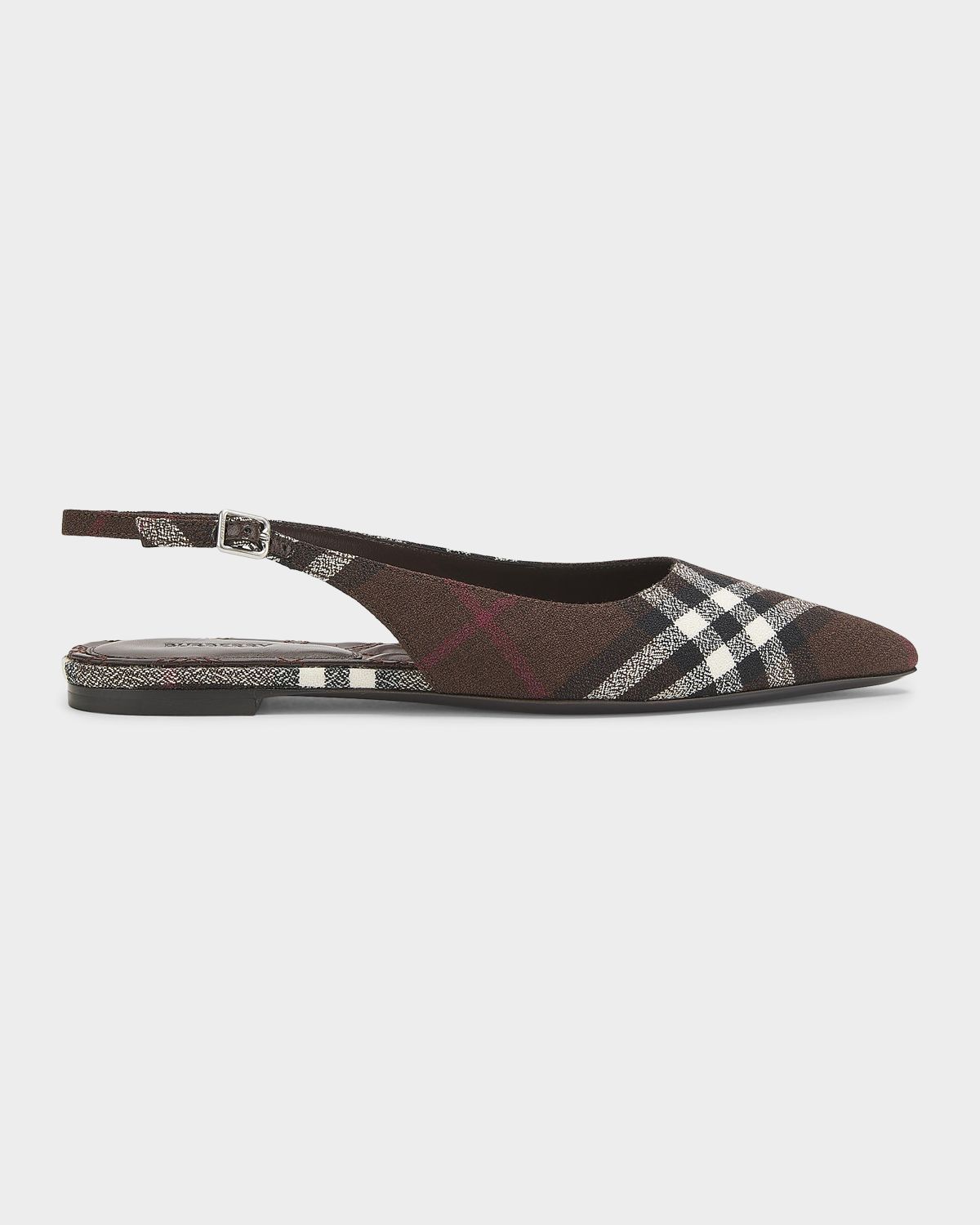 Burberry Dame Check Slingback Flats