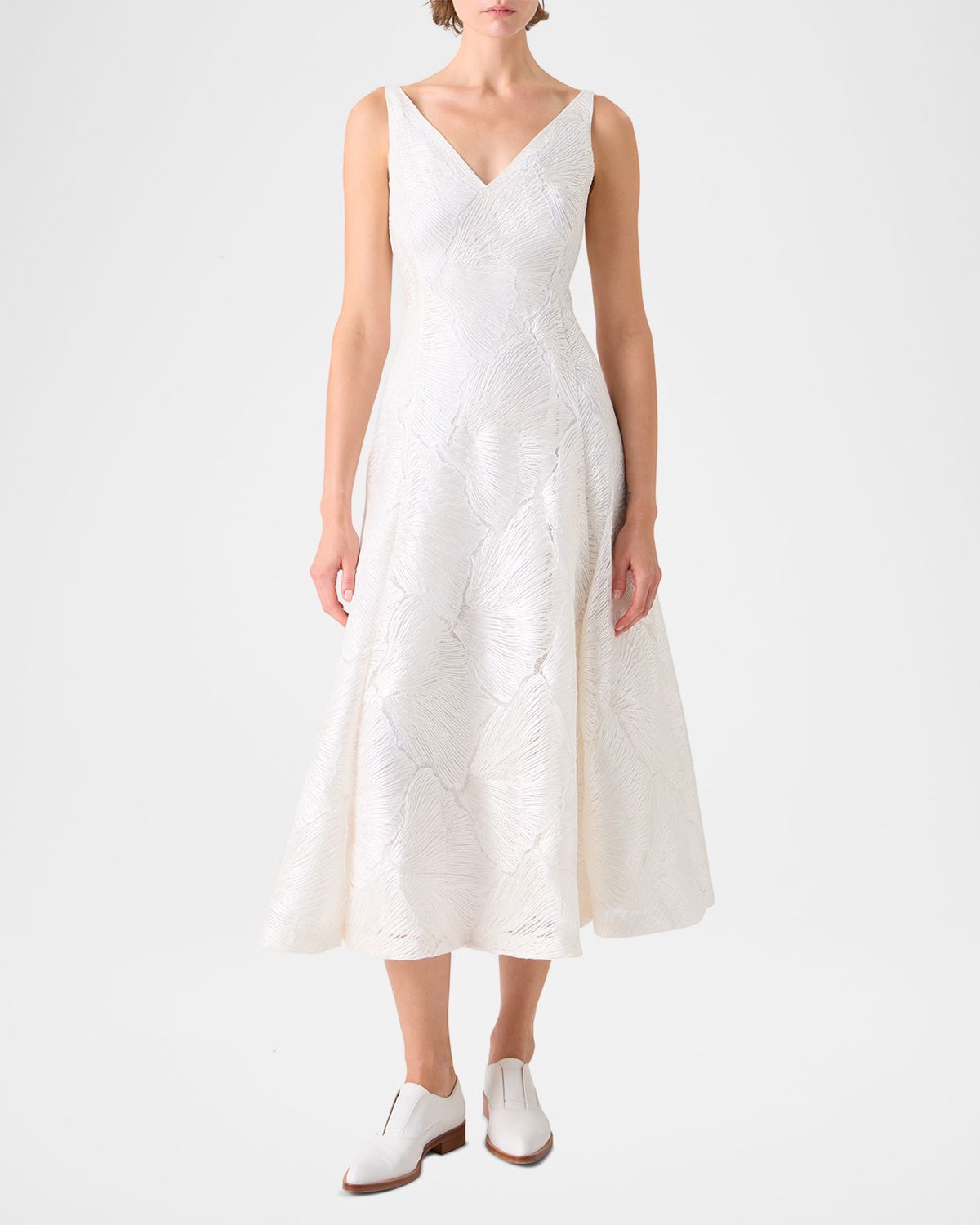 Akris Lacquered Sea Faille Sleeveless Midi Dress | Thumbnail 6 Akris Lacquered Sea Faille Sleeveless Midi Dress | Thumbnail 6