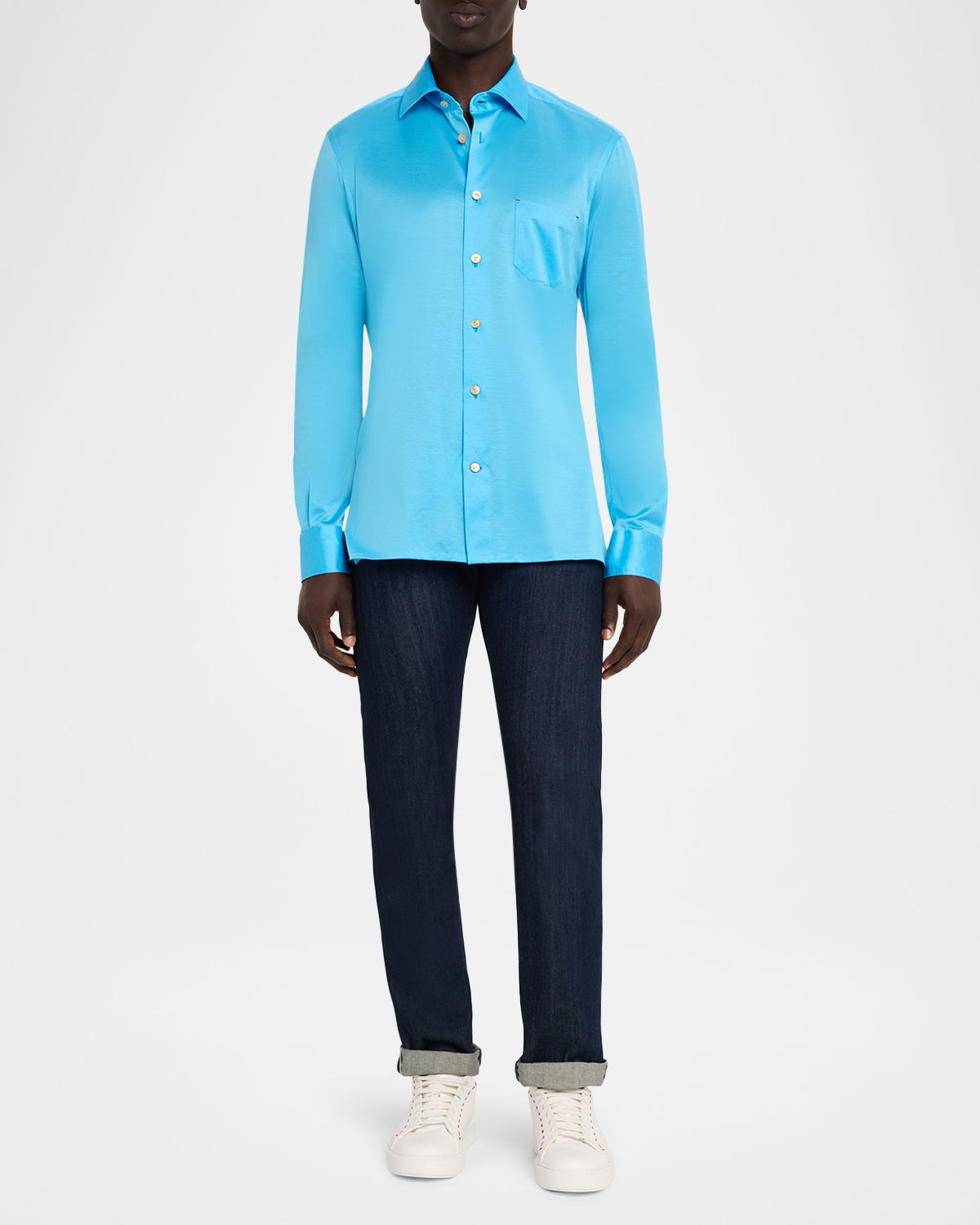 Sartorio Men 's Cotton Pocket Button-Down Shirt