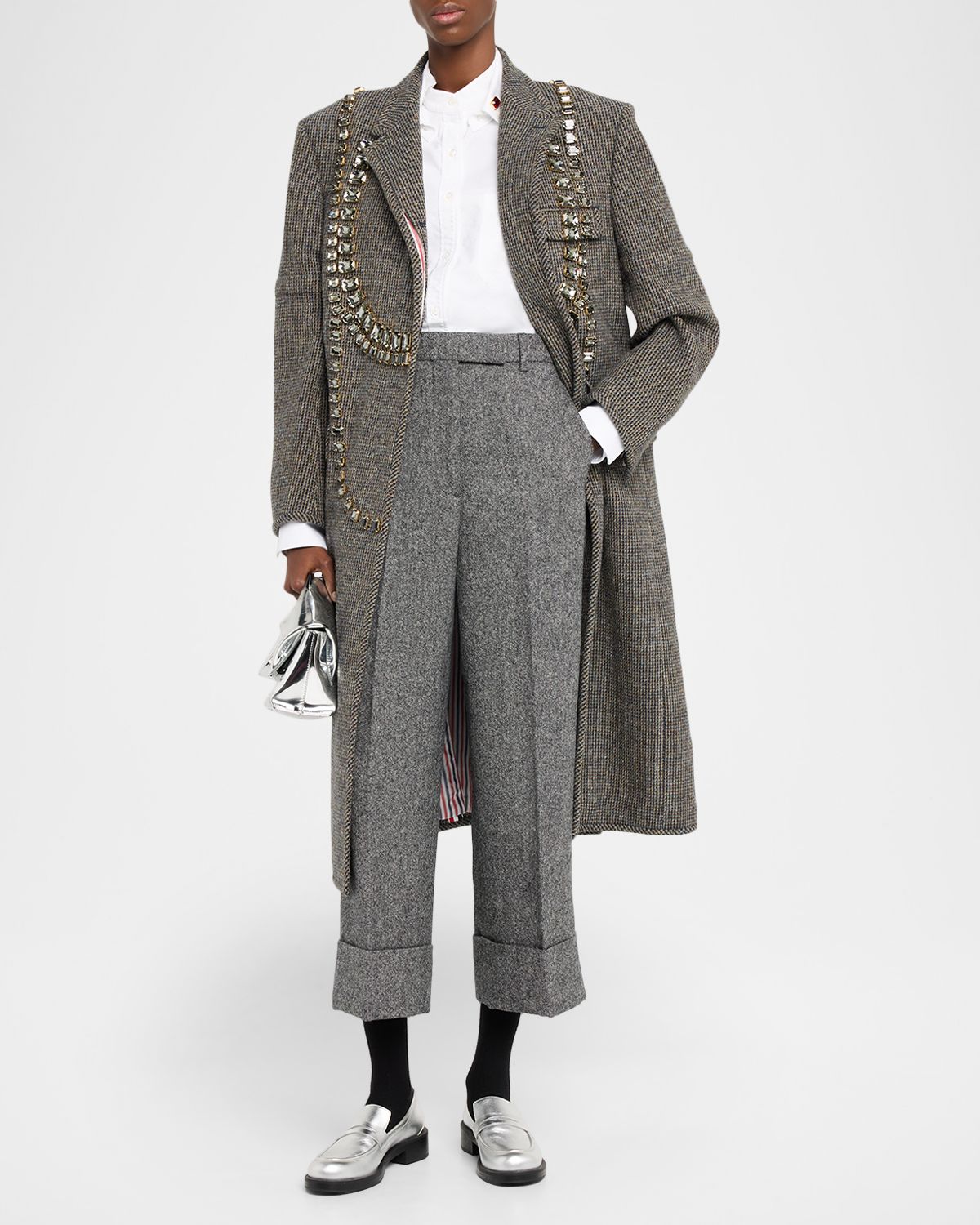 Thom Browne Wide-Leg Cuffed Crop Trousers | Thumbnail 5 Thom Browne Wide-Leg Cuffed Crop Trousers | Thumbnail 5