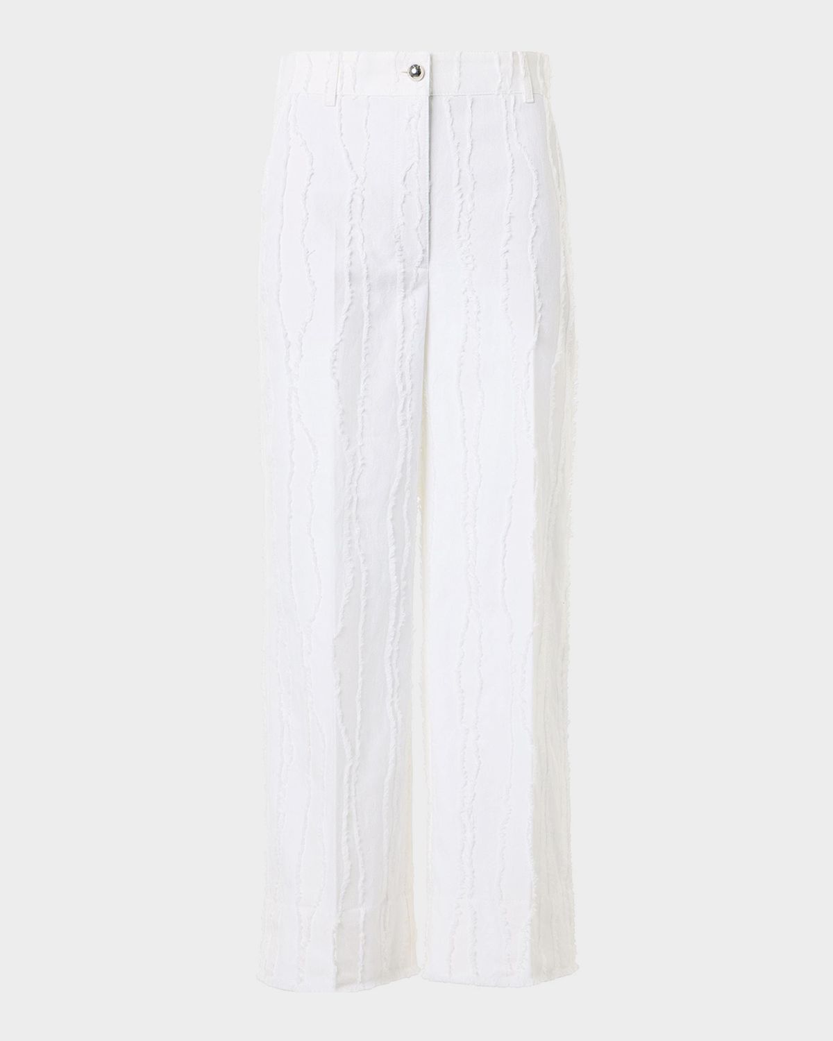 Akris punto Chiara Fringed Cotton Straight-Leg Ankle Pants