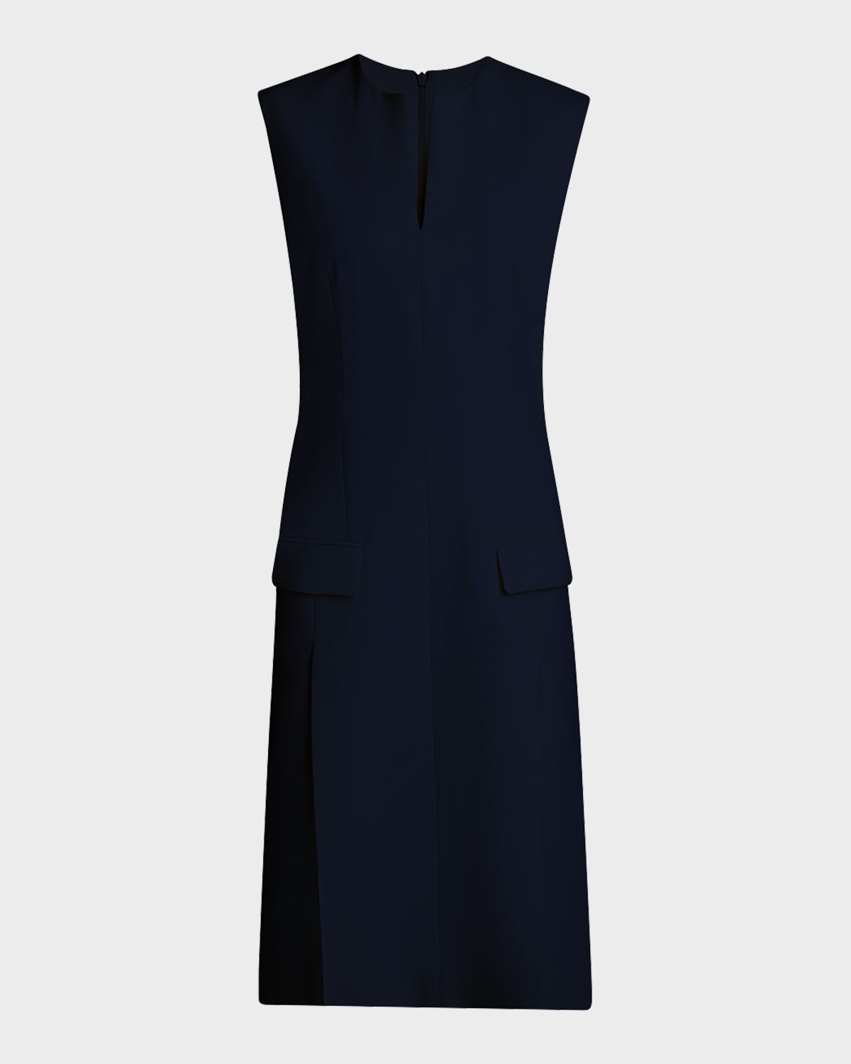 Ferragamo Split V-Neck Sleeveless Crepe Midi Dress | Thumbnail 6 Ferragamo Split V-Neck Sleeveless Crepe Midi Dress | Thumbnail 6