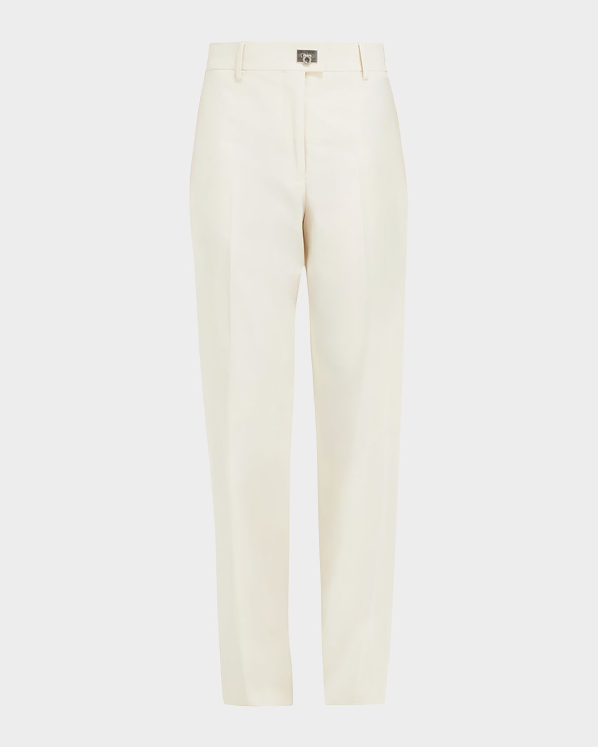 Ferragamo Cotton-Silk Canvas Turn Lock Straight-Leg Pants | Thumbnail 8 Ferragamo Cotton-Silk Canvas Turn Lock Straight-Leg Pants | Thumbnail 8