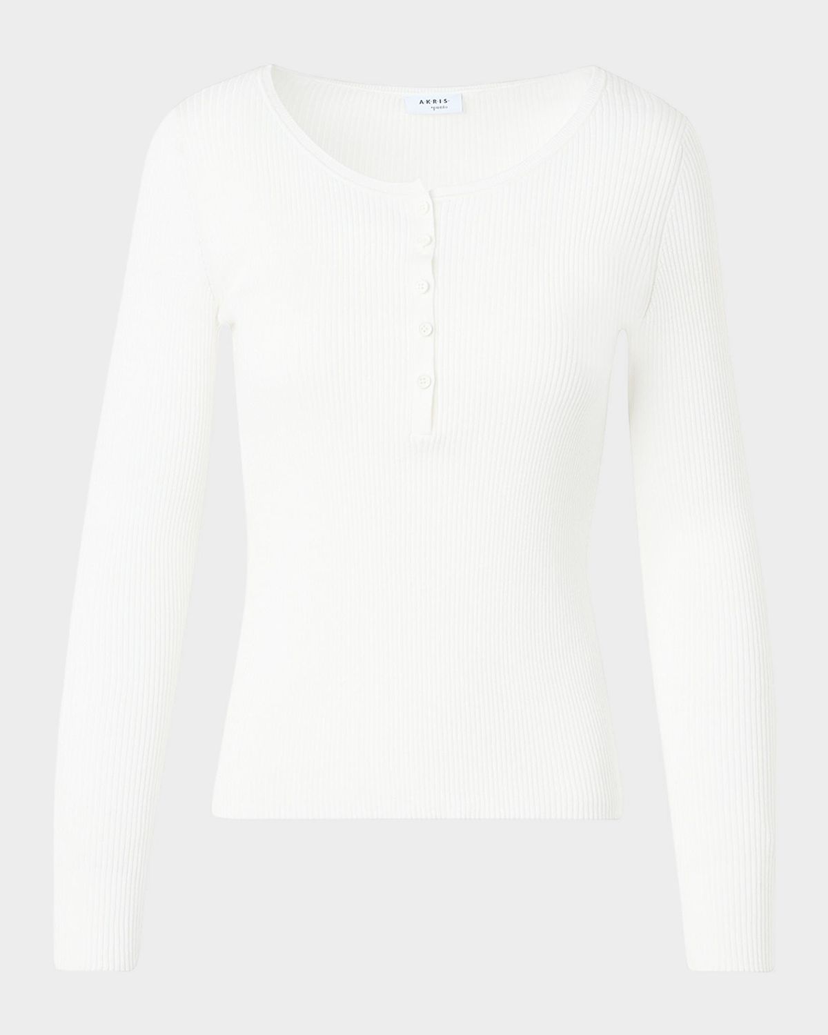 Akris punto Cotton Knit Henley Sweater