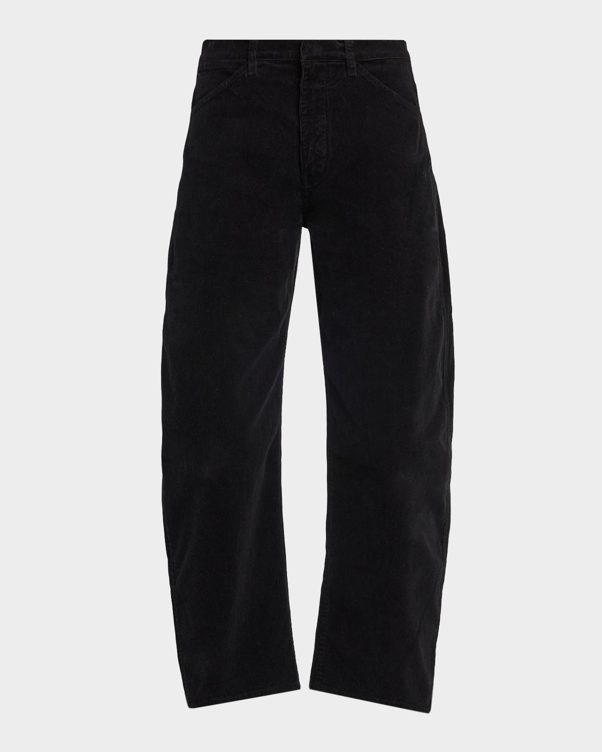 Nili Lotan Tribeca Corduroy Barrel-Leg Ankle Pants