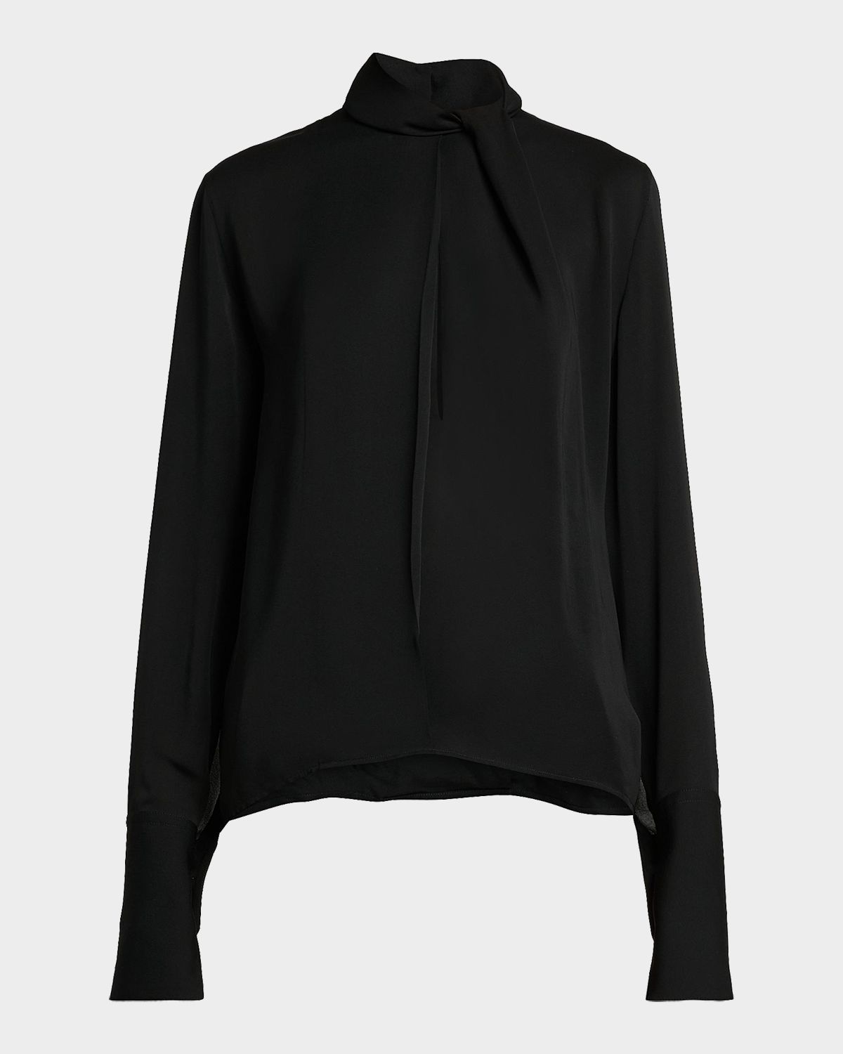 TOM FORD Twisted-Neck Silk Long-Sleeve Shirt | Thumbnail 7