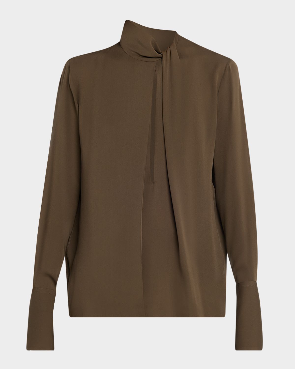 TOM FORD Twisted-Neck Silk Long-Sleeve Shirt | Thumbnail 6